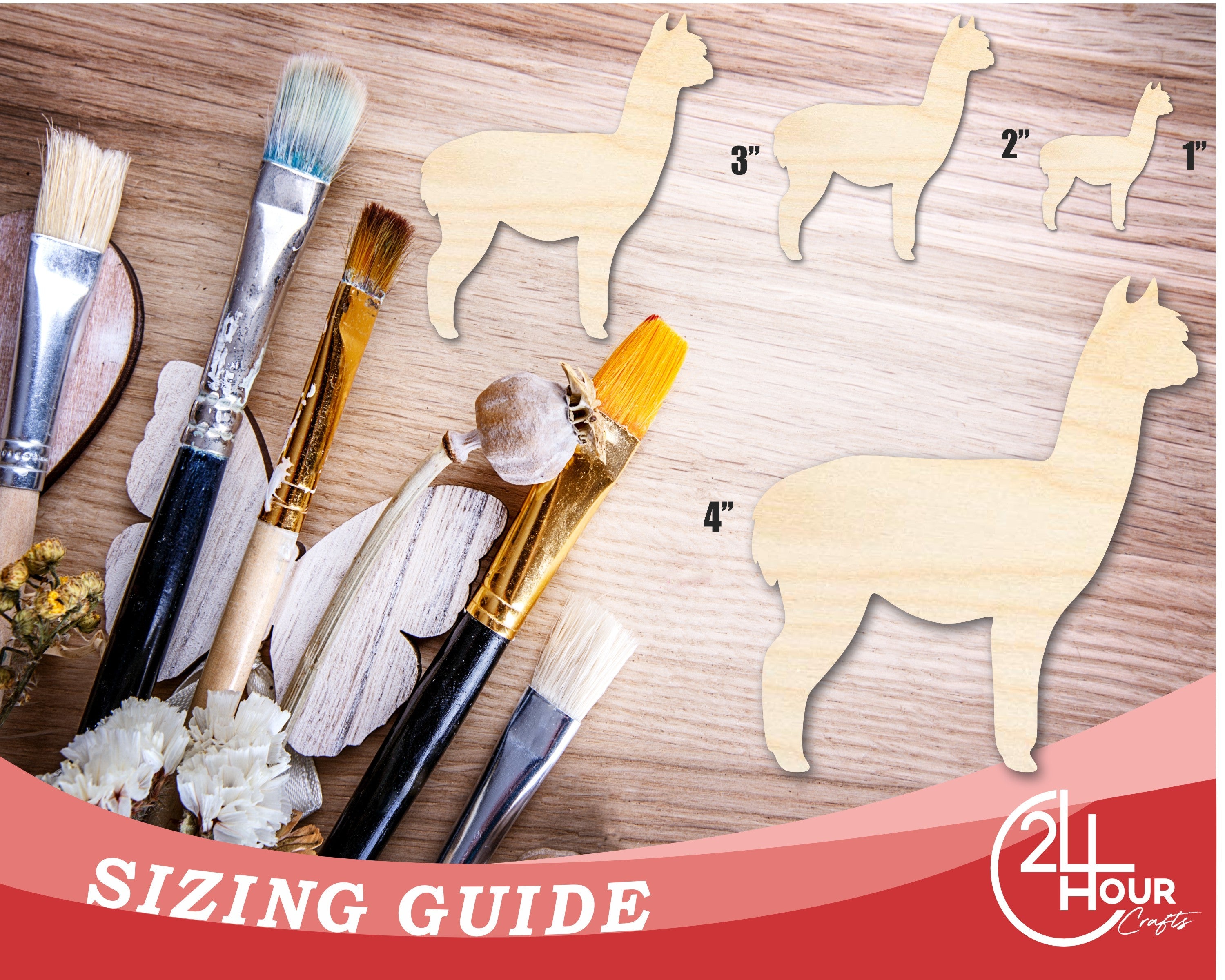 Unfinished Wood Alpaca Shape | DIY Animal Craft Cutout | Up to 36"