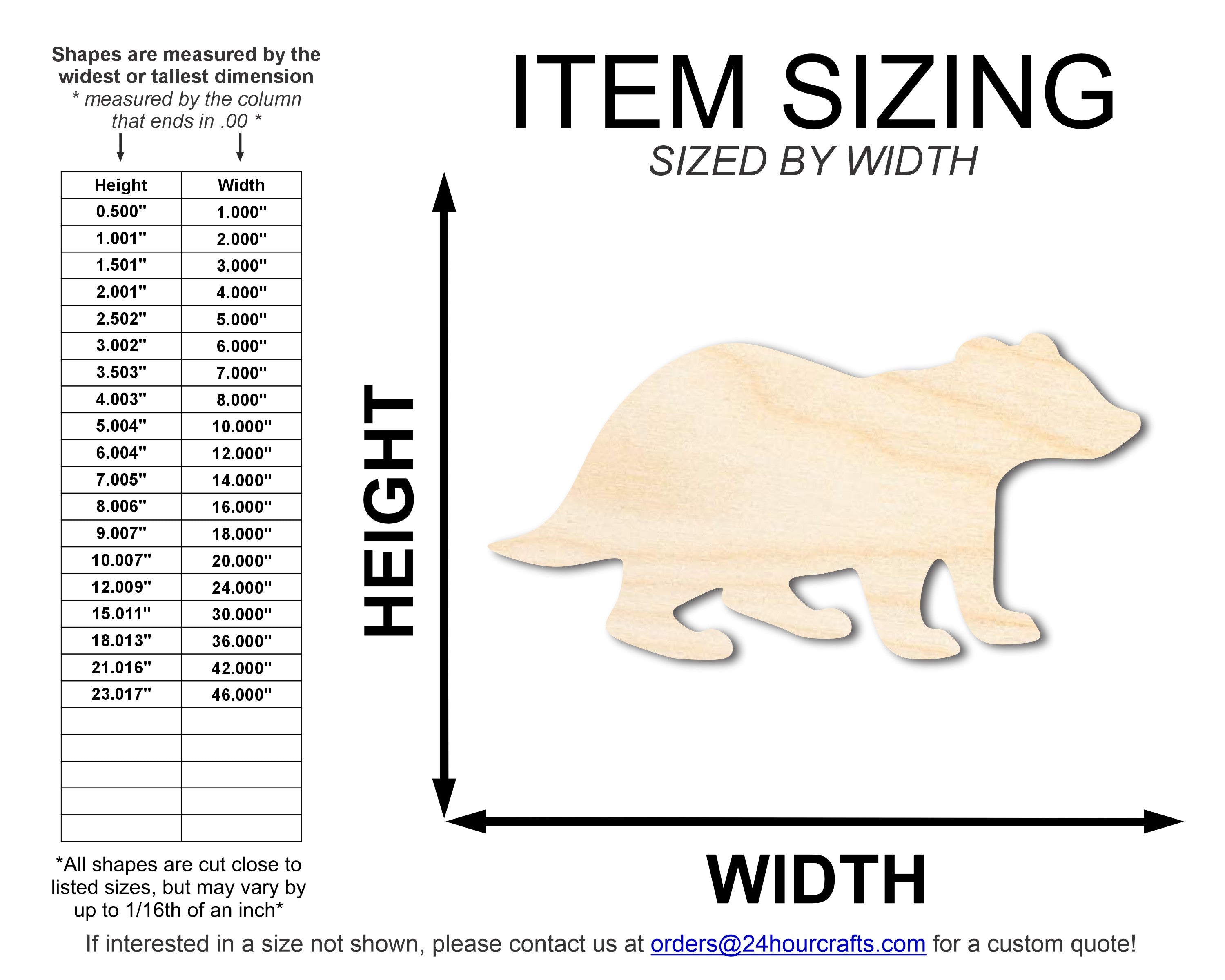 Unfinished Wood Badger Shape | DIY Wildlife Craft Cutout | Up to 36"