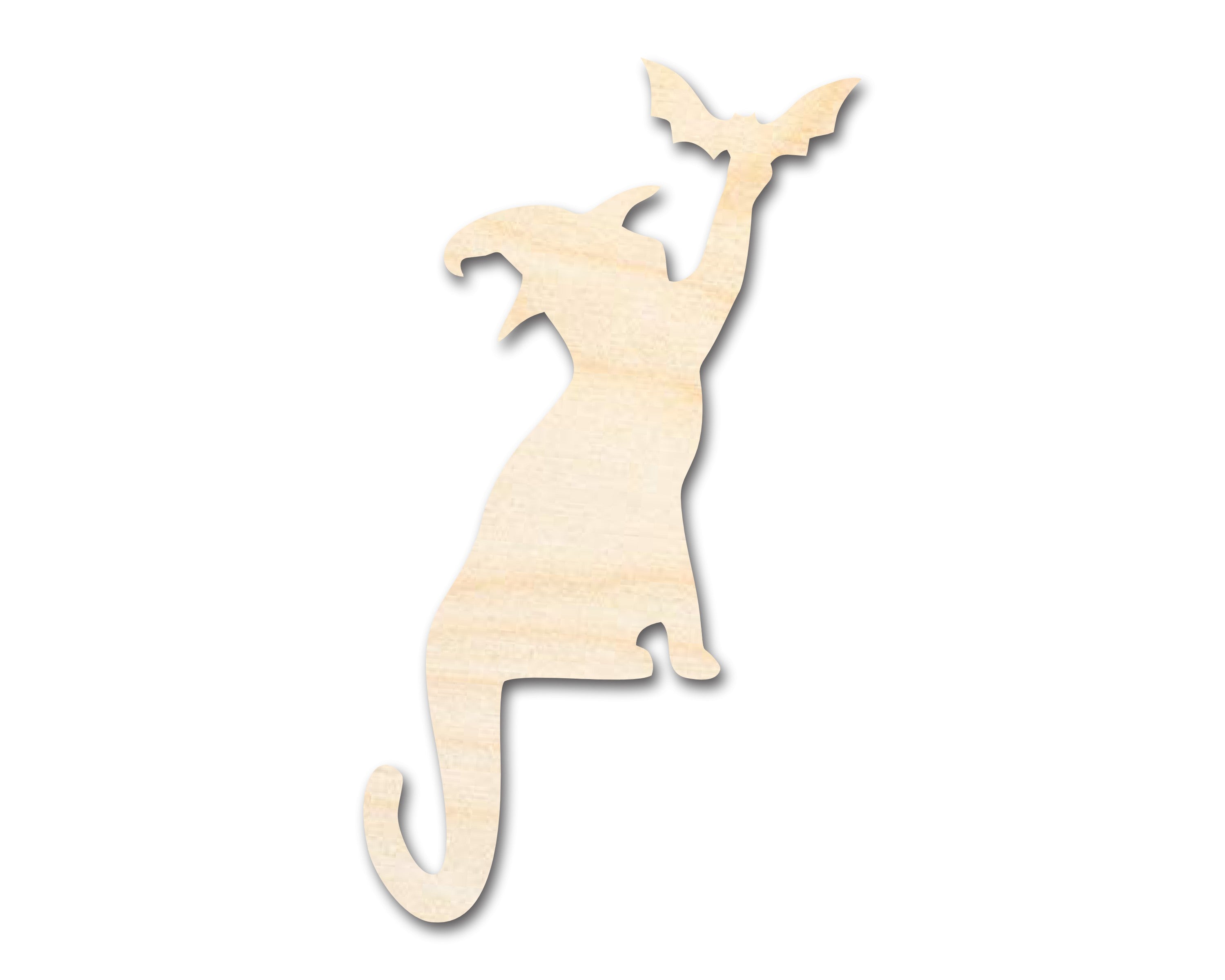 Unfinished Wood Cat and Bat Shape | Halloween | Craft Cutout | up to 46" DIY