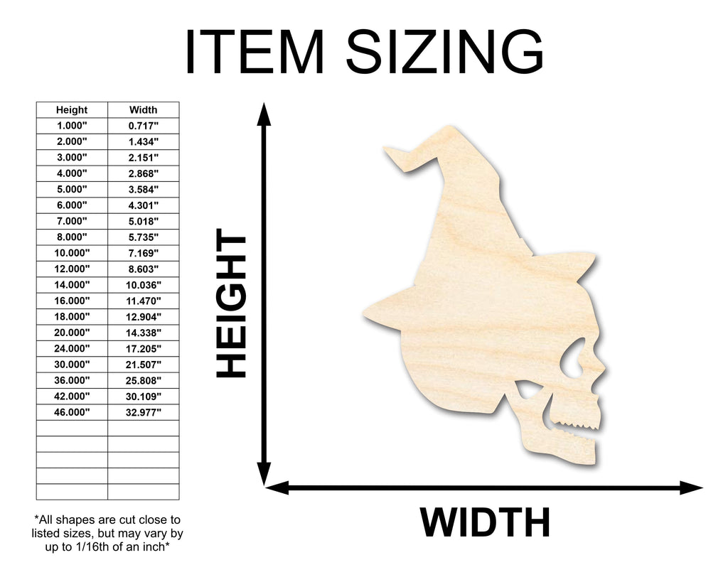 Unfinished Wood Magicians Skull Shape | Halloween | Craft Cutout | up to 46" DIY
