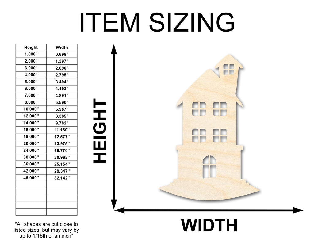 Unfinished Wood Tall House Shape | Craft Cutout | up to 46" DIY