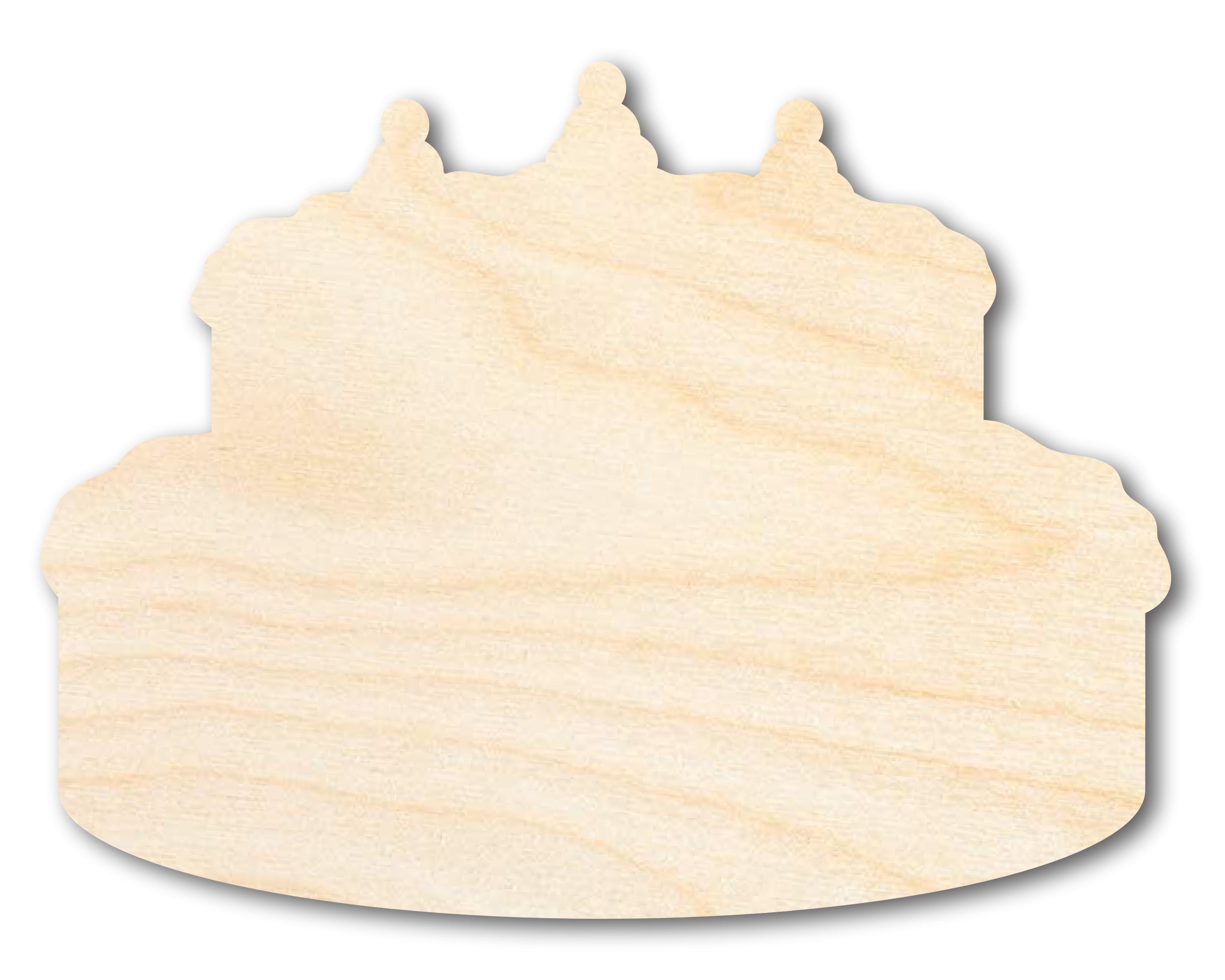 Unfinished Wood Cake Shape - Craft - up to 46" DIY