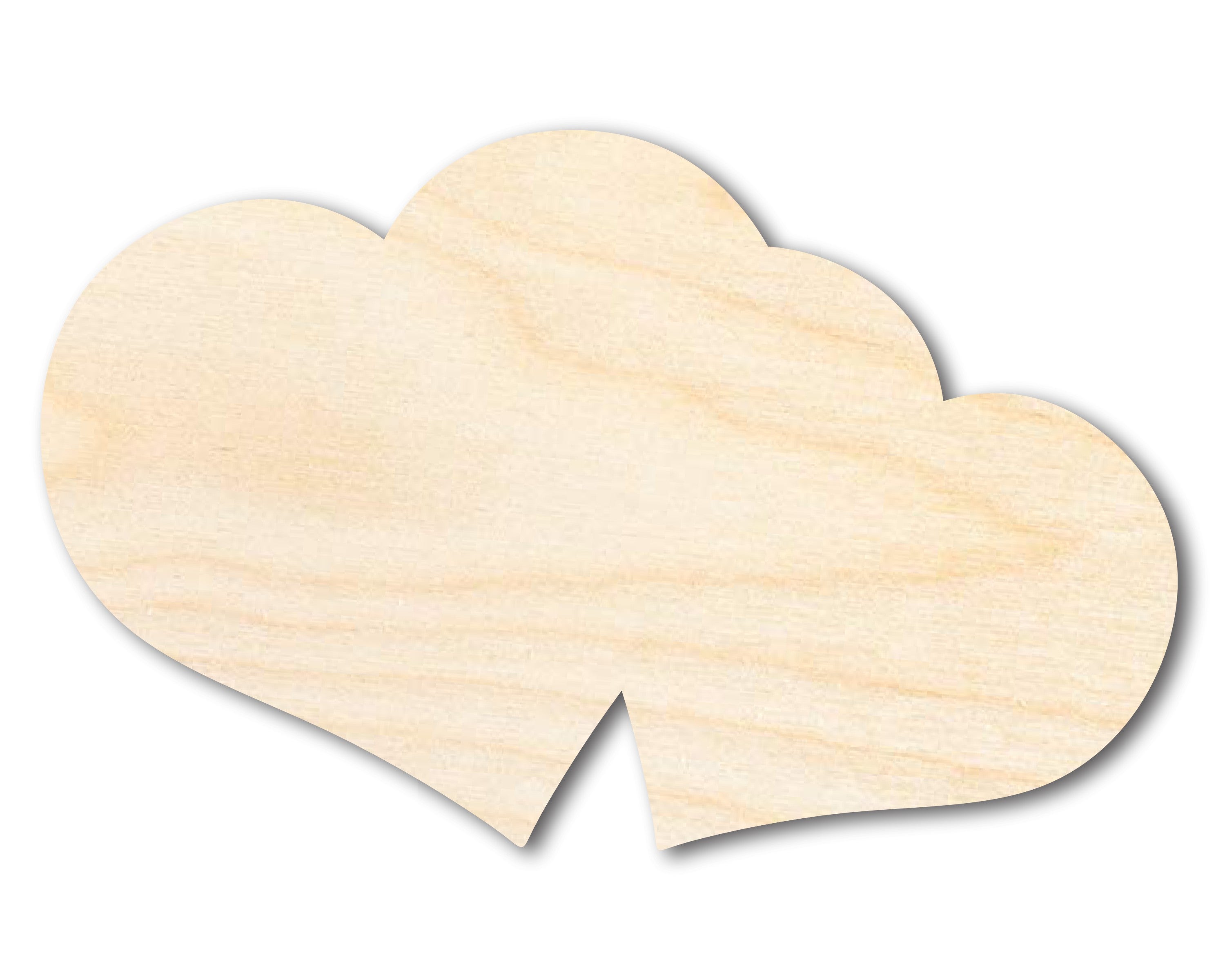 Unfinished Wood Double Heart Shape - Love Craft - up to 46"