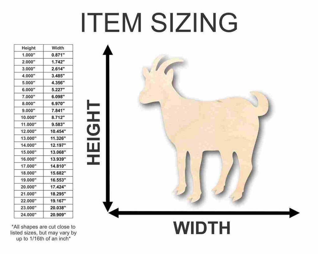 Unfinished Wood Goat Shape - Farm Animal - Craft - up to 46" DIY