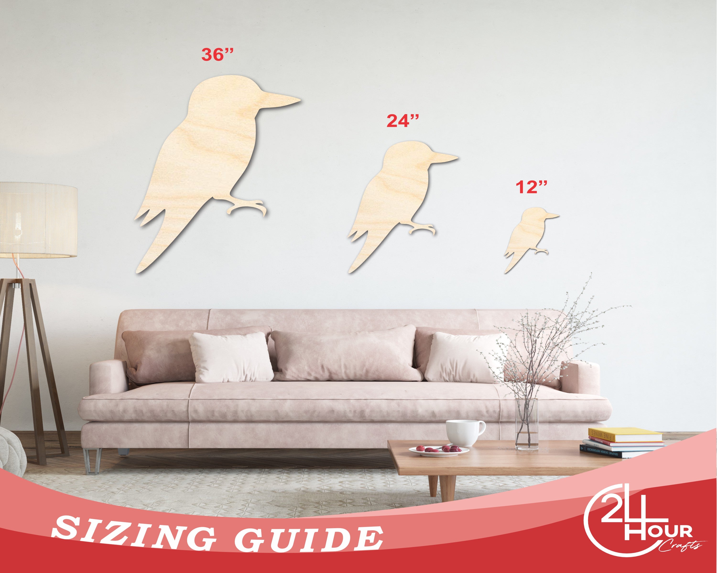 Unfinished Wood Kookaburra Shape - Craft - up to 46" DIY