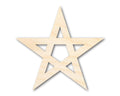Unfinished Wood Pentagram Shape | Craft Cutout | up to 46" DIY