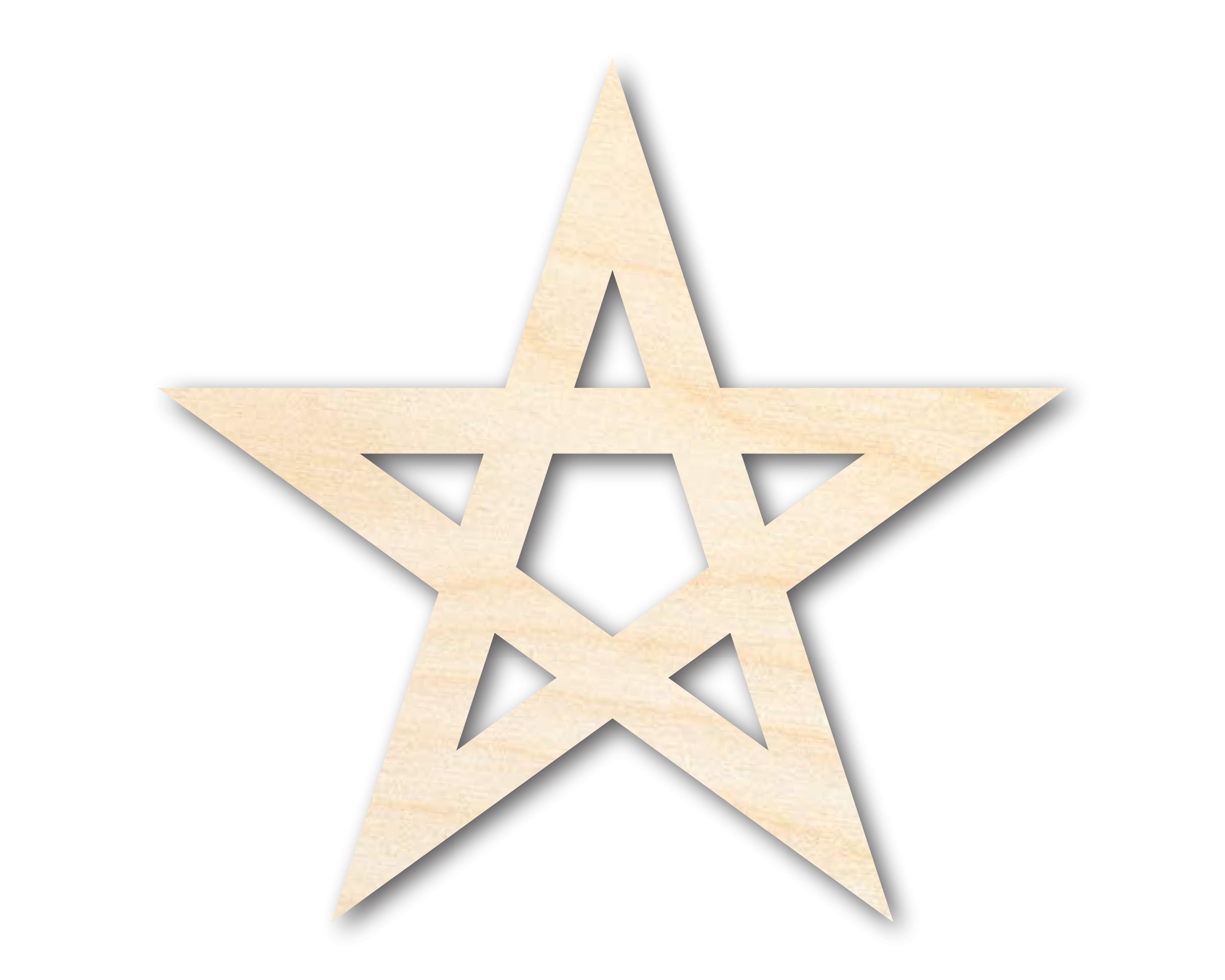 Unfinished Wood Pentagram Shape | Craft Cutout | up to 46" DIY