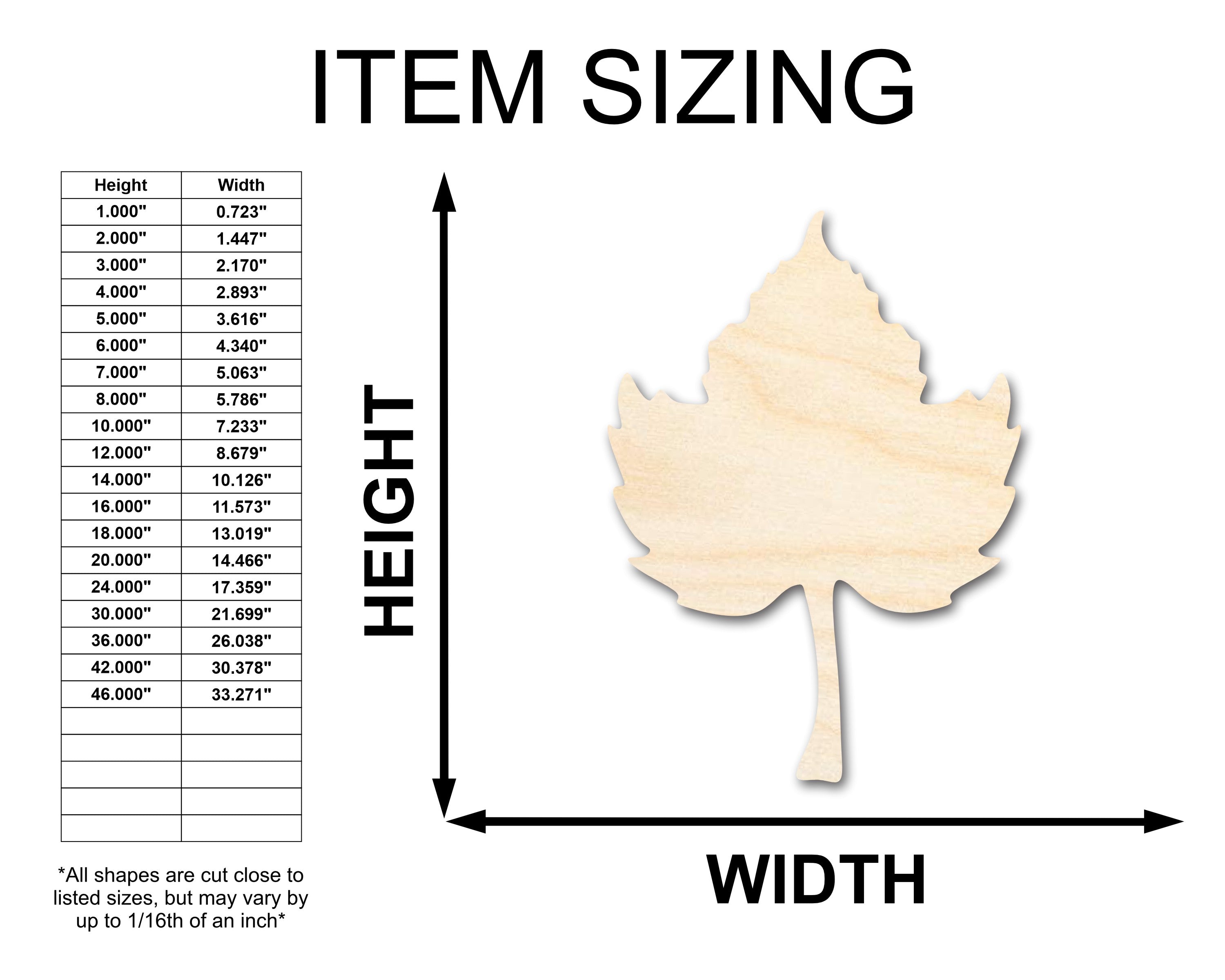 Unfinished Wood Pumpkin Leaf Shape - Fall - Craft - up to 46" DIY