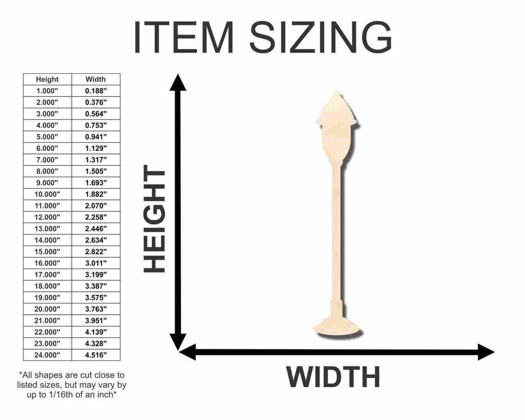 Unfinished Wood Street Lamp Shape - Craft - up to 46" DIY