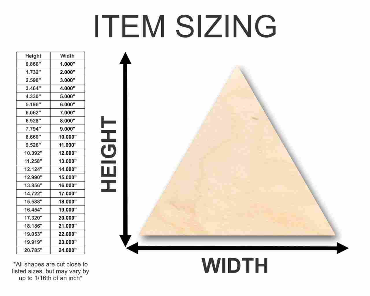Unfinished Wood Triangle Shape - Craft - up to 46" DIY