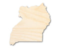 Unfinished Wood Uganda Country Shape - East Africa Craft - up to 46" DIY