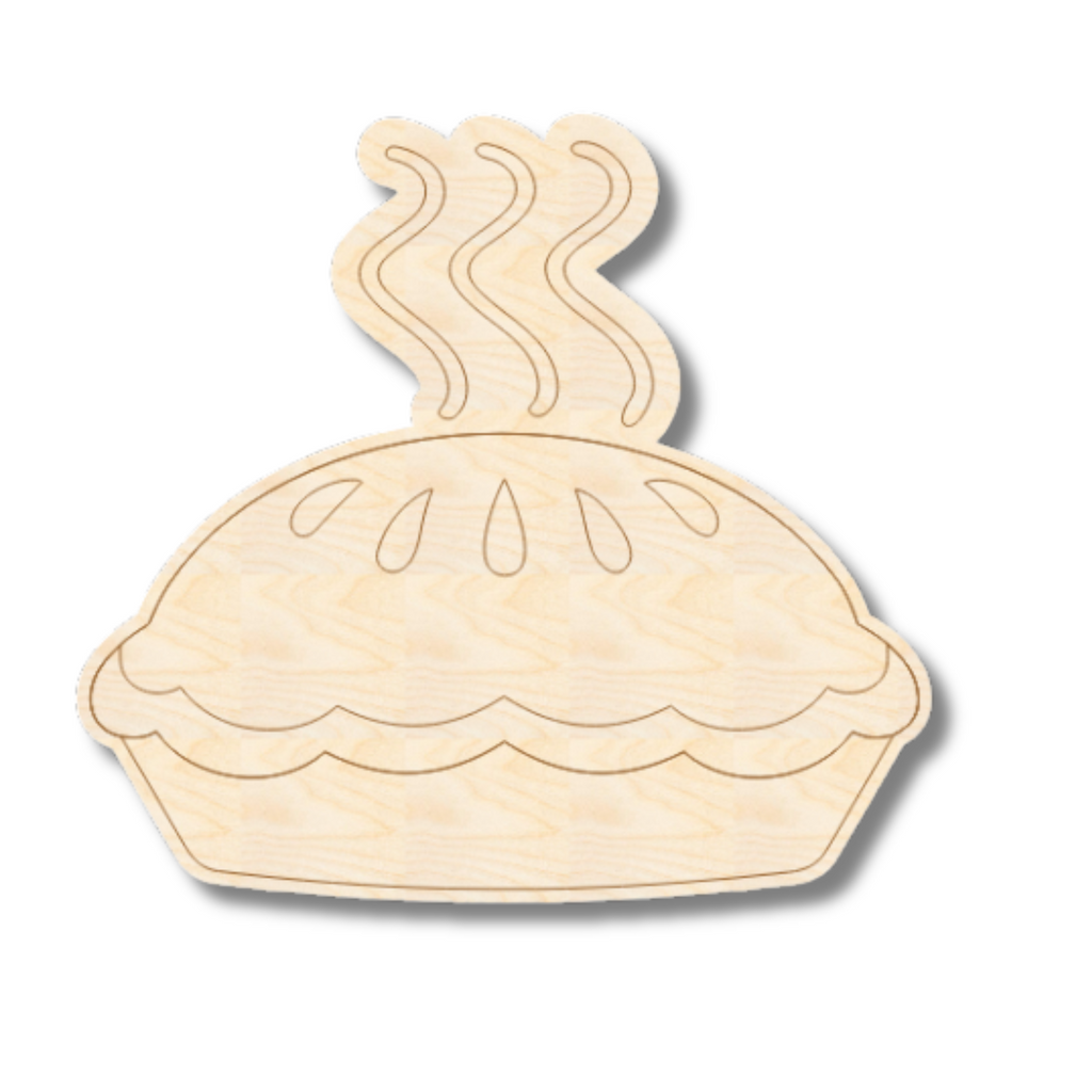 Unfinished Wood Etched Apple Pie Shape | Paint By Line Crafts | up to 30" DIY