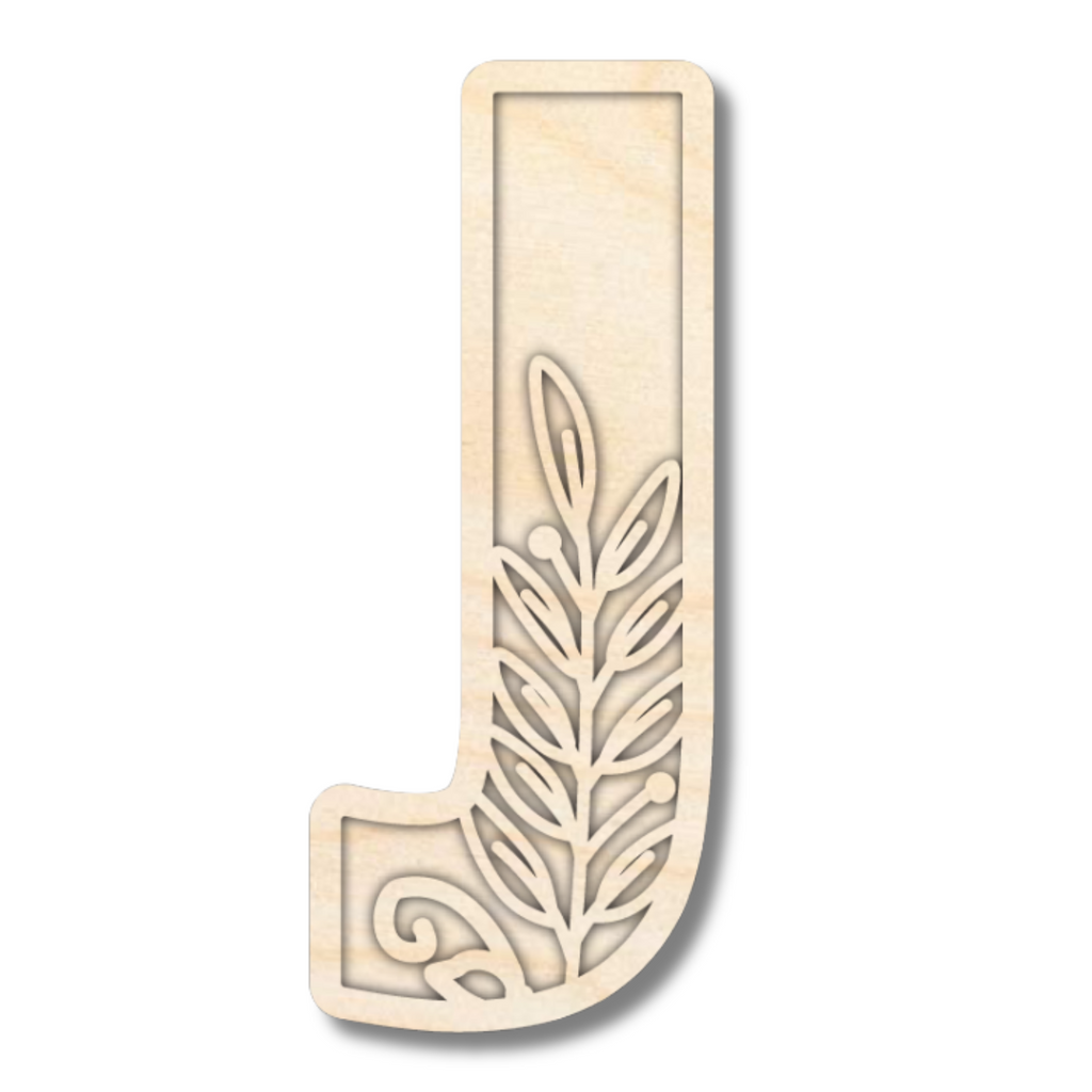 Unfinished Wood Layered Themed Letters | Wild Flowers | A-Z | 2 Piece | up to 24"
