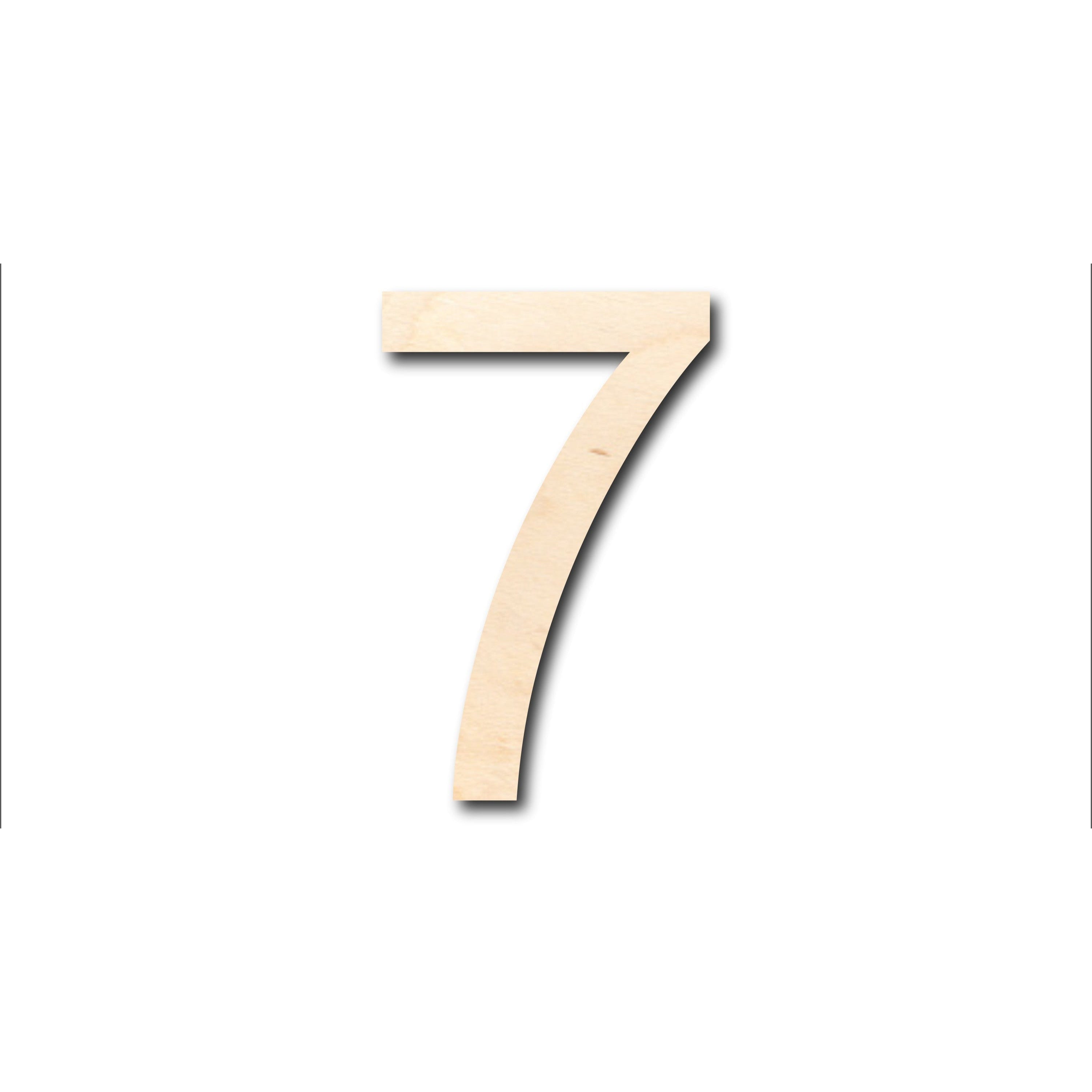 Unfinished Wood Arial Number 7 Shape - Craft - up to 46" DIY