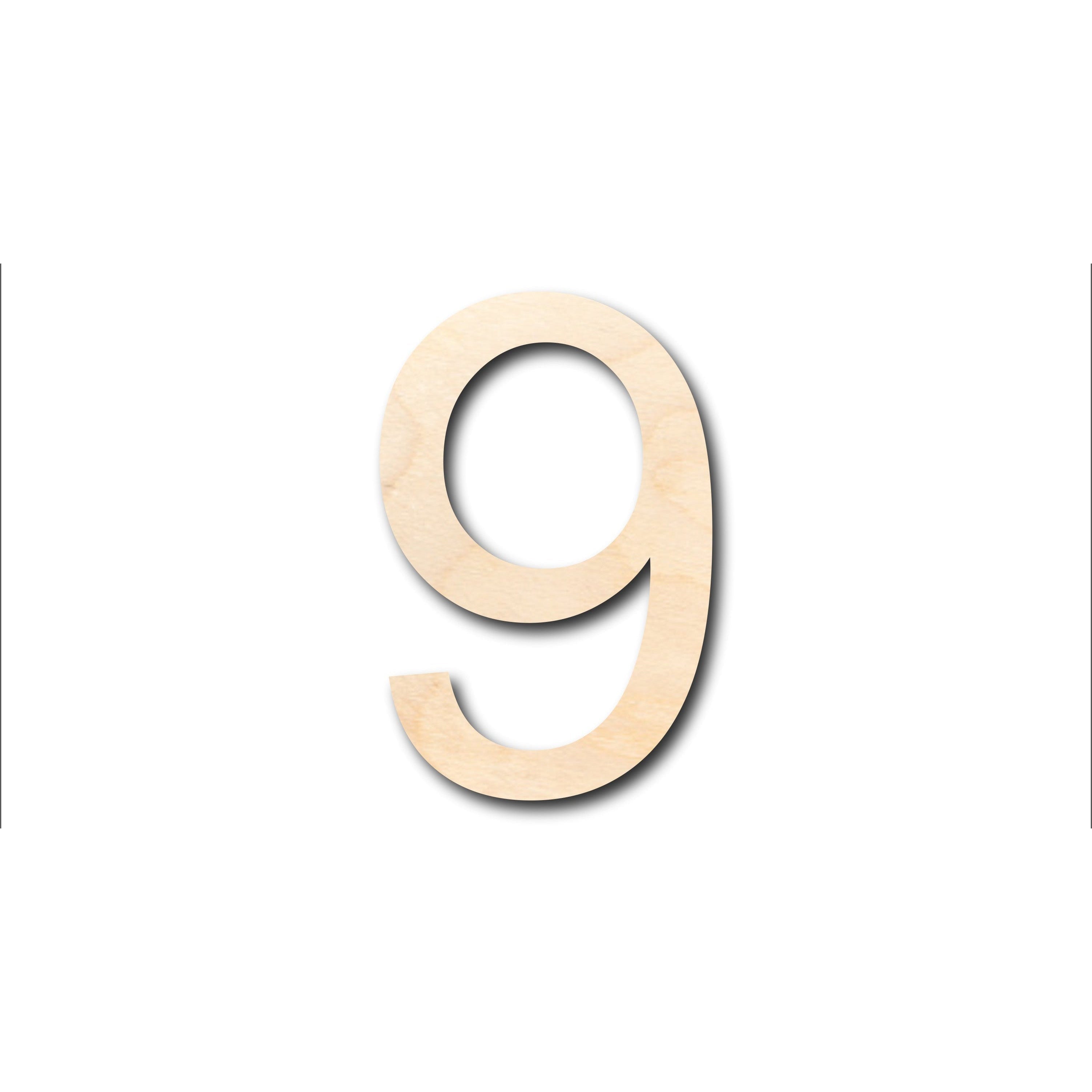 Unfinished Wood Arial Number 9 Shape - Craft - up to 46" DIY