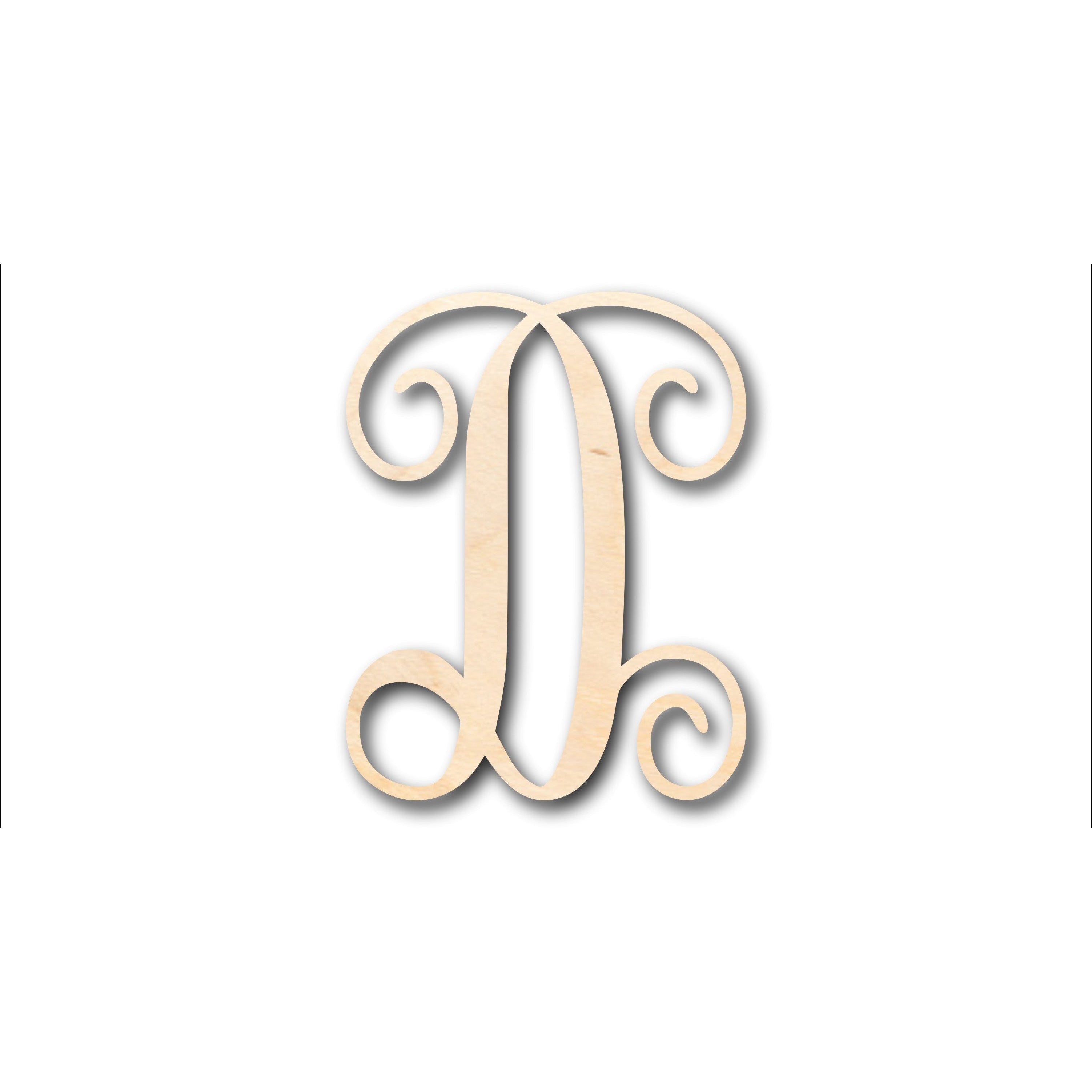 Unfinished Wood Monogram D Shape - Craft - up to 46" DIY