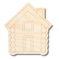 Unfinished Wood Etched Log Cabin Shape | Paint By Line Crafts | up to 30" DIY
