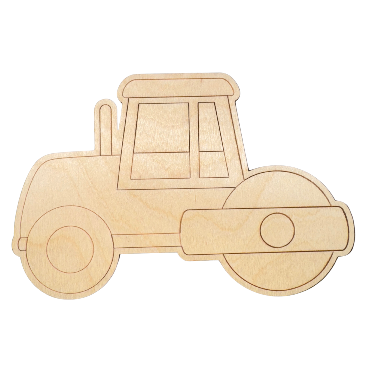 Unfinished Wood Etched Steam Roller Shape | Paint By Line Crafts | up to 30" DIY