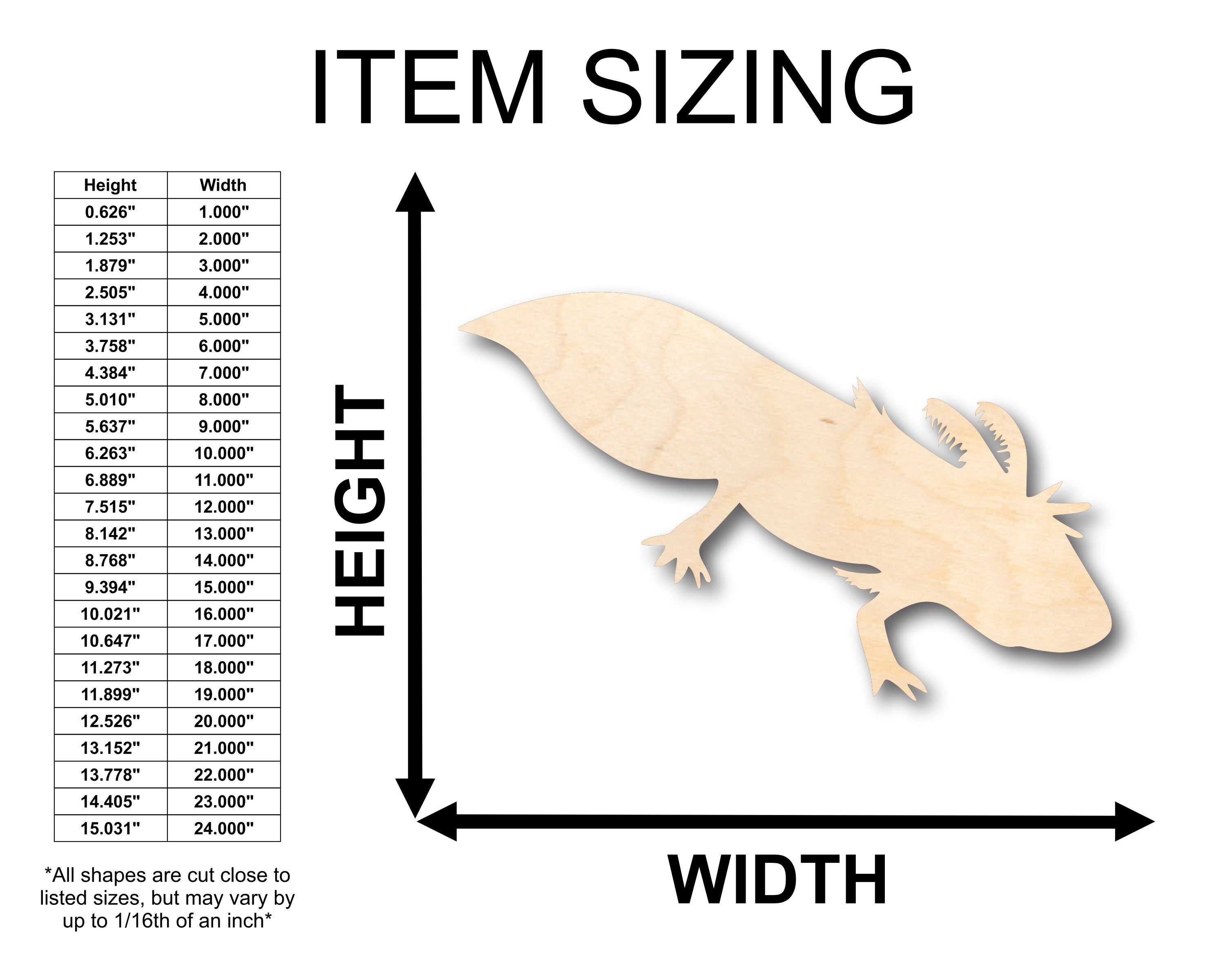 Unfinished Wood Axolotl Shape - Craft - up to 46" DIY