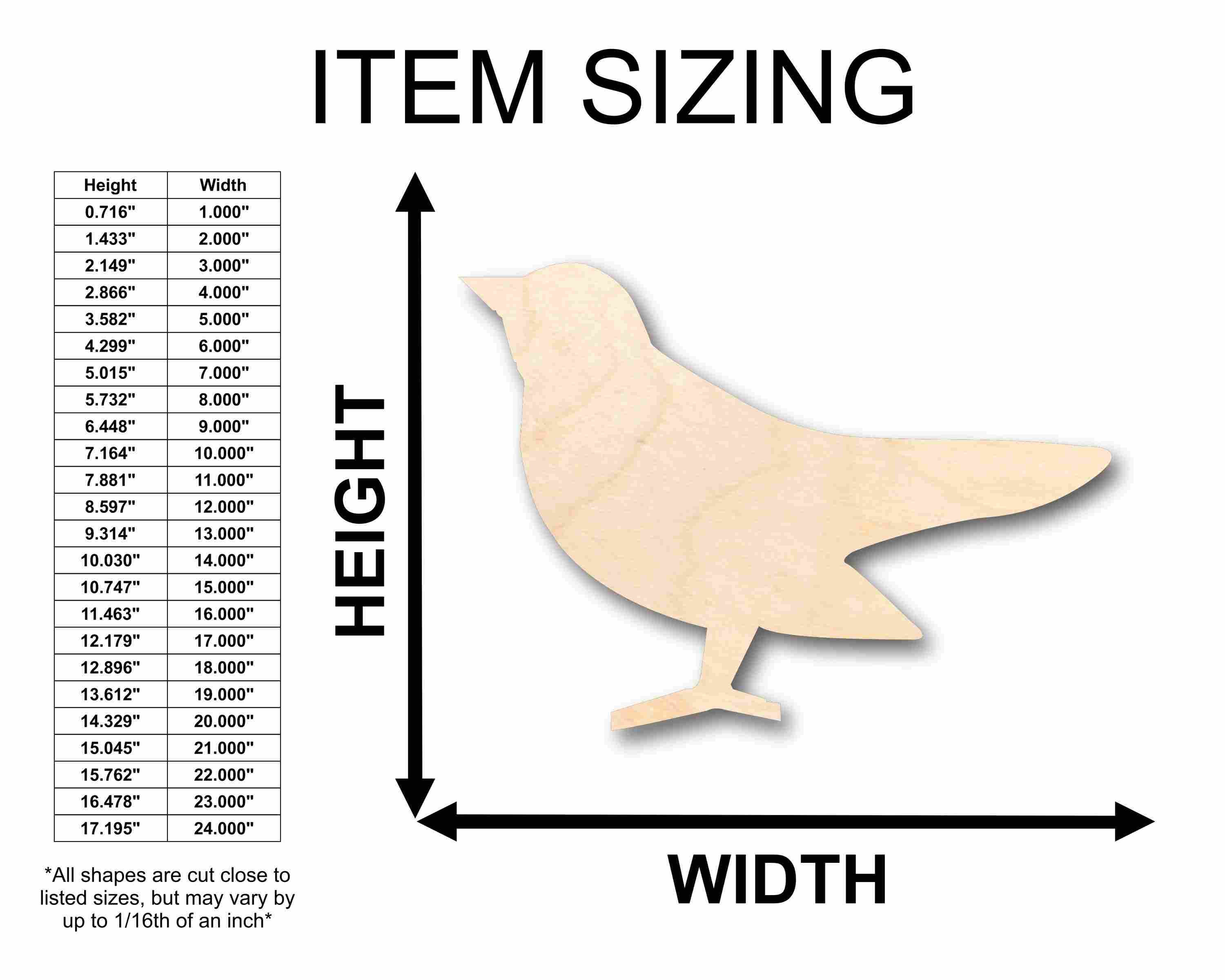 Unfinished Wood Barn Swallow Bird Silhouette - Craft- up to 46" DIY