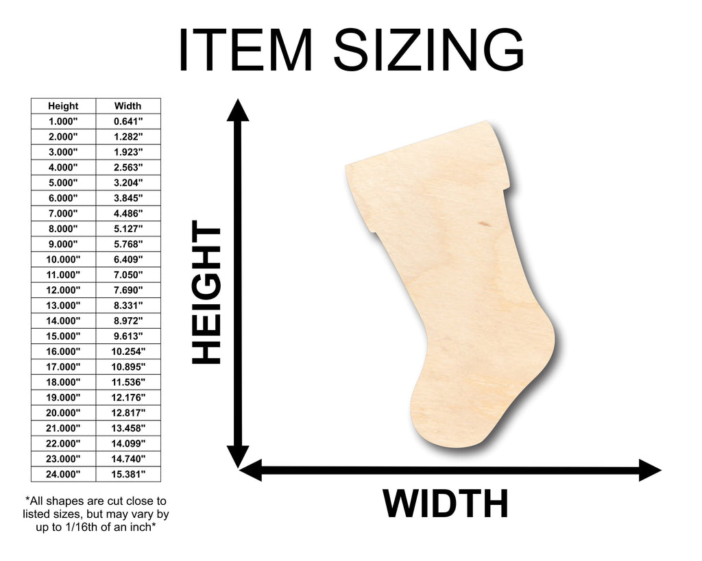 Unfinished Wood Christmas Stocking Shape - Craft - up to 46" DIY