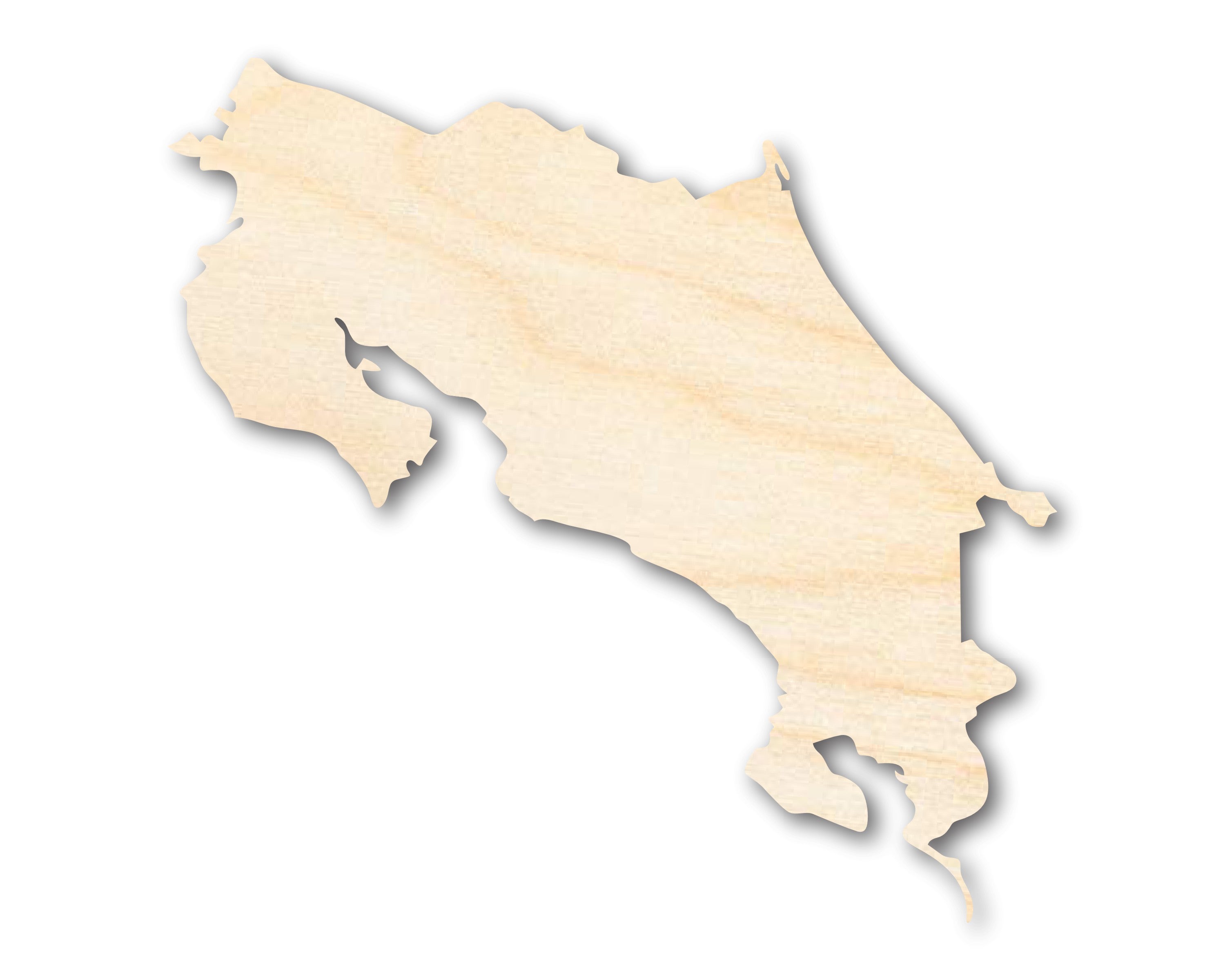 Unfinished Wood Costa Rica Country Shape - Central America Craft - up to 46" DIY