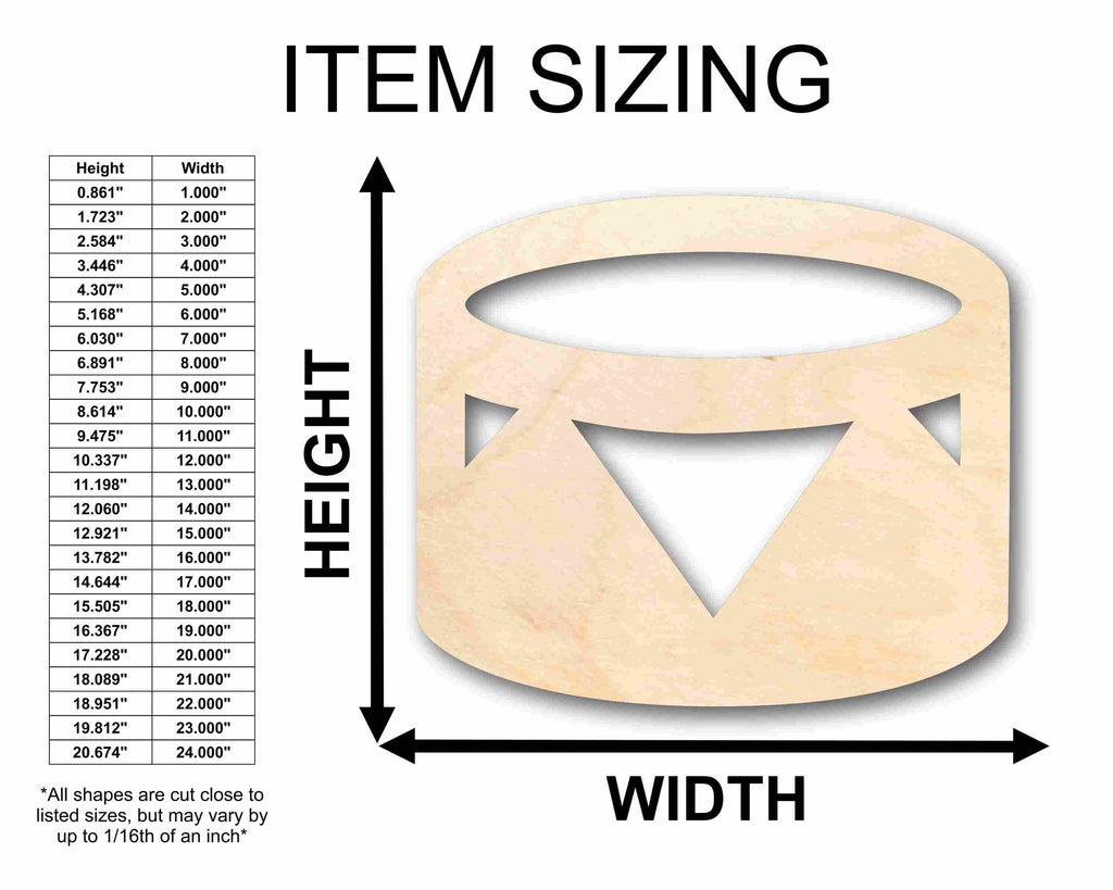 Unfinished Wood Drum Instrument Silhouette - Craft- up to 46" DIY