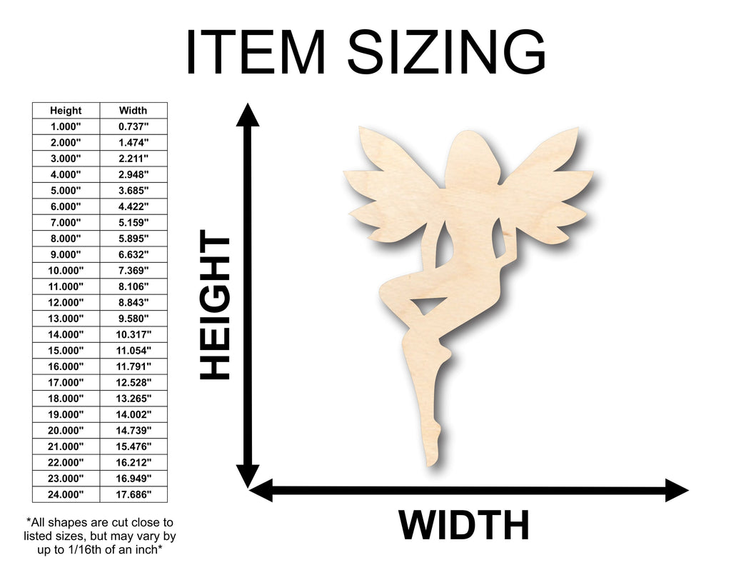 Unfinished Wood Fairy Shape - Craft - up to 46" DIY