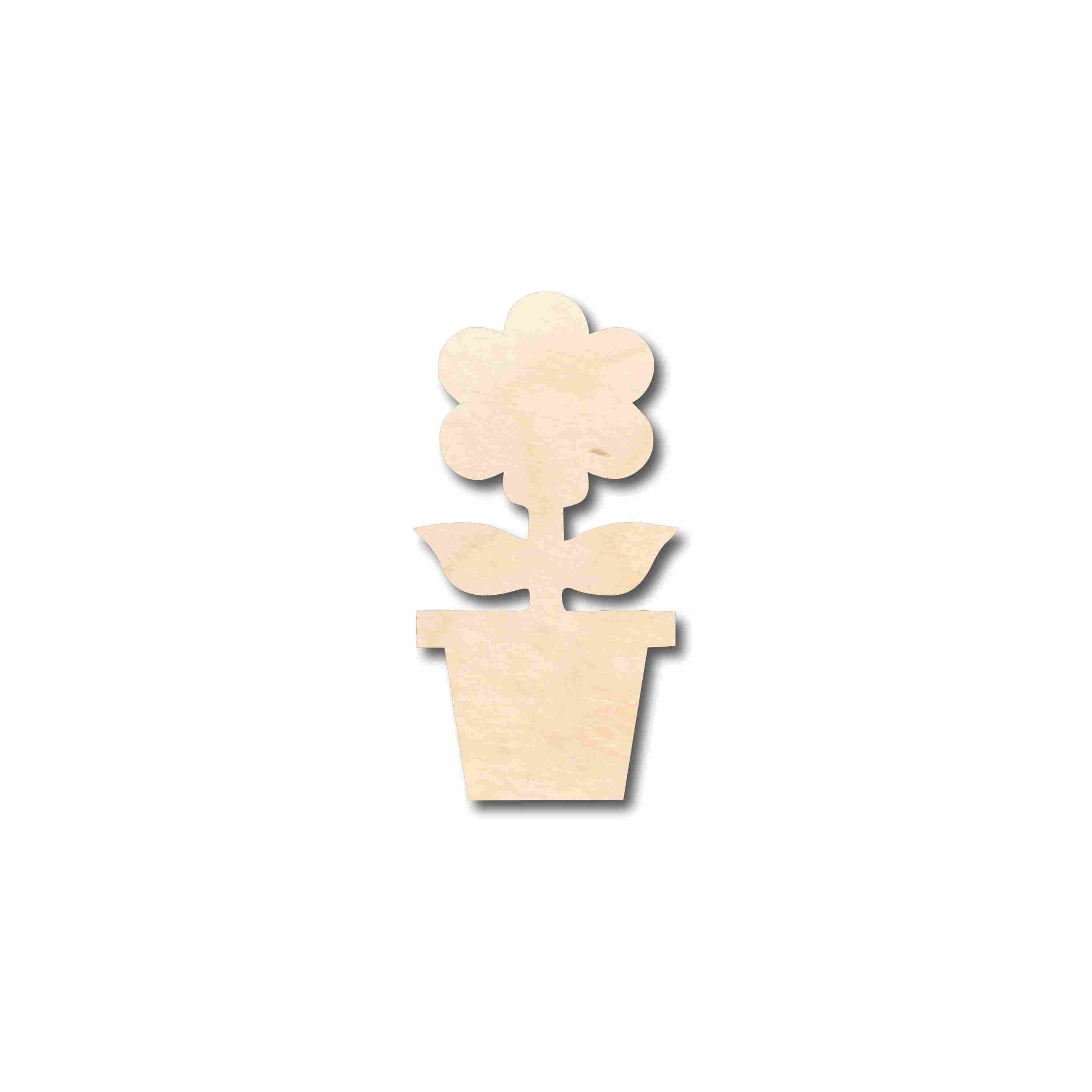 Unfinished Wood Flower in Pot Silhouette - Craft- up to 46" DIY