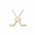 Unfinished Wood Goalie Hockey Sticks Pair with Puck Silhouette - Craft- up to 46" DIY