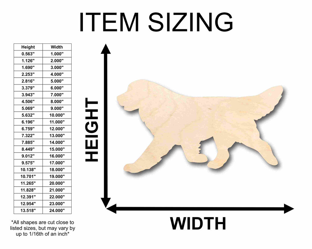 Unfinished Wood Golden Retriever Dog Silhouette - Craft- up to 46" DIY