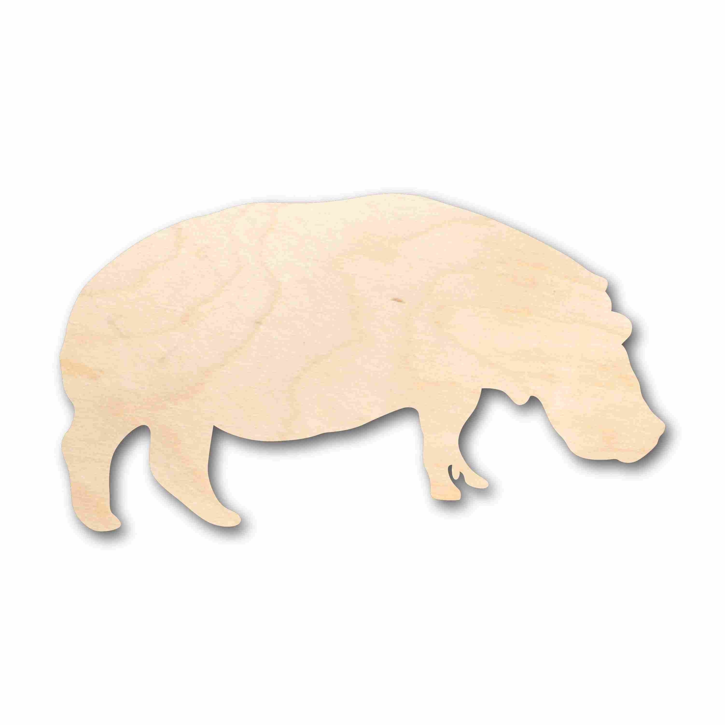 Unfinished Wood Hippopotamus Hippo Silhouette - Craft- up to 46" DIY