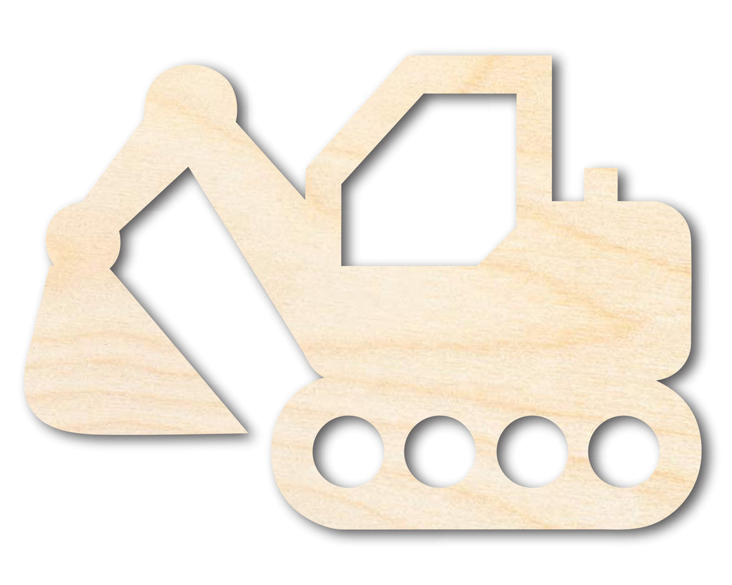 Unfinished Wood Toy Excavator Shape | Construction Vehicle Craft Cutout | up to 46" DIY