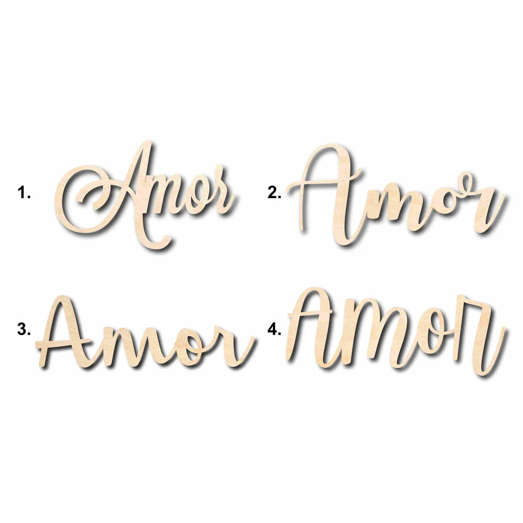 Amor Sign Unfinished Wood Cutout Home Decor DIY