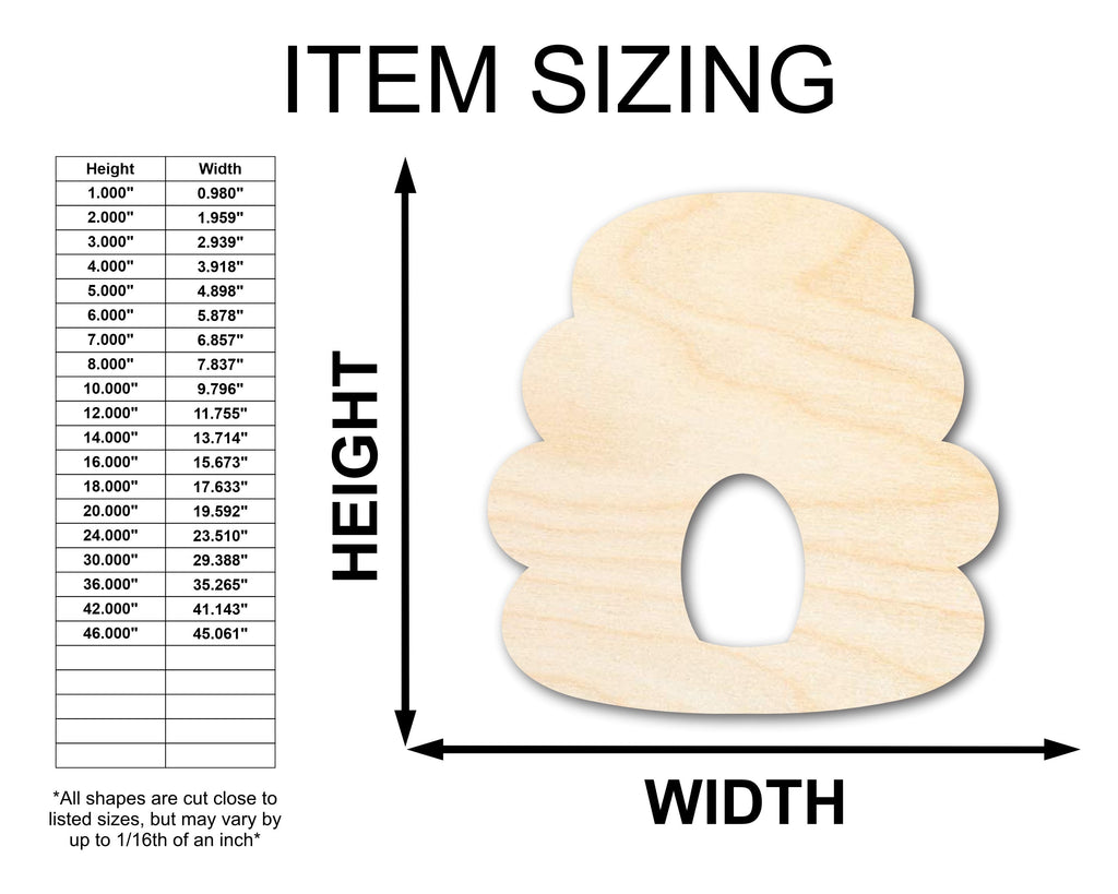 Unfinished Wood Beehive Shape - Craft - up to 46"