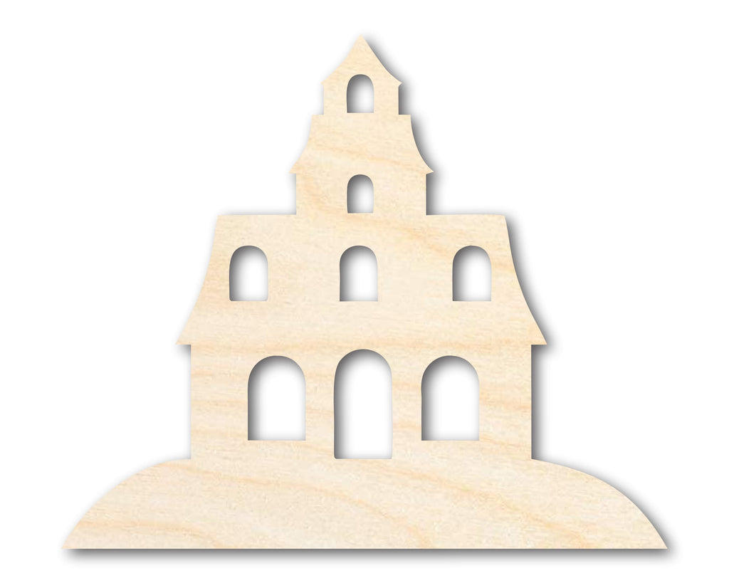 Unfinished Wood Halloween House Shape - Craft - up to 46"