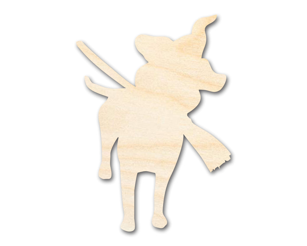 Unfinished Wood Witch Dog Shape - Craft - up to 46"