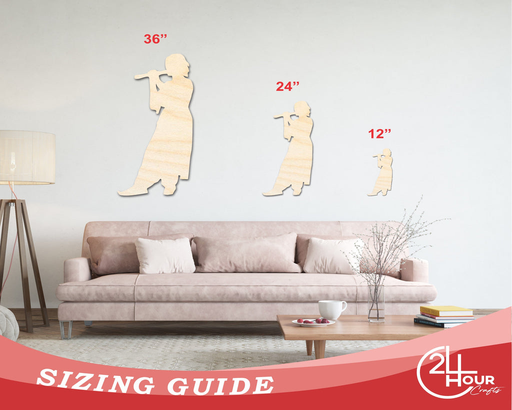 Unfinished Wood Renaissance Bard Shape - Craft - up to 46"