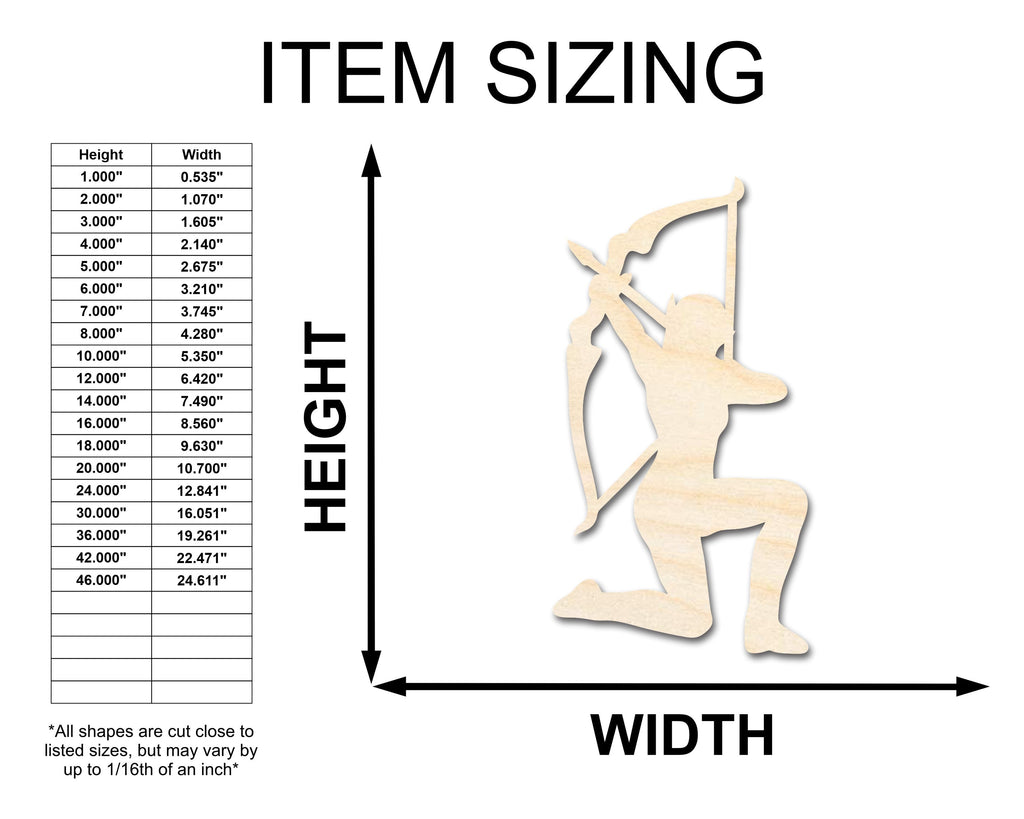 Unfinished Wood Elven Archer Shape - Craft - up to 46"