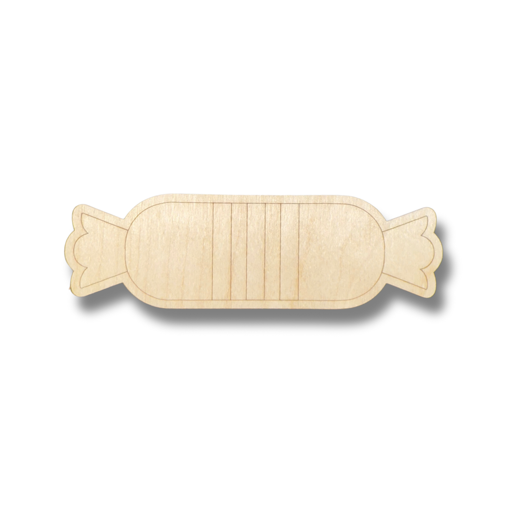 Unfinished Wood Etched Long Candy Shape | Paint By Line Crafts | up to 30" DIY