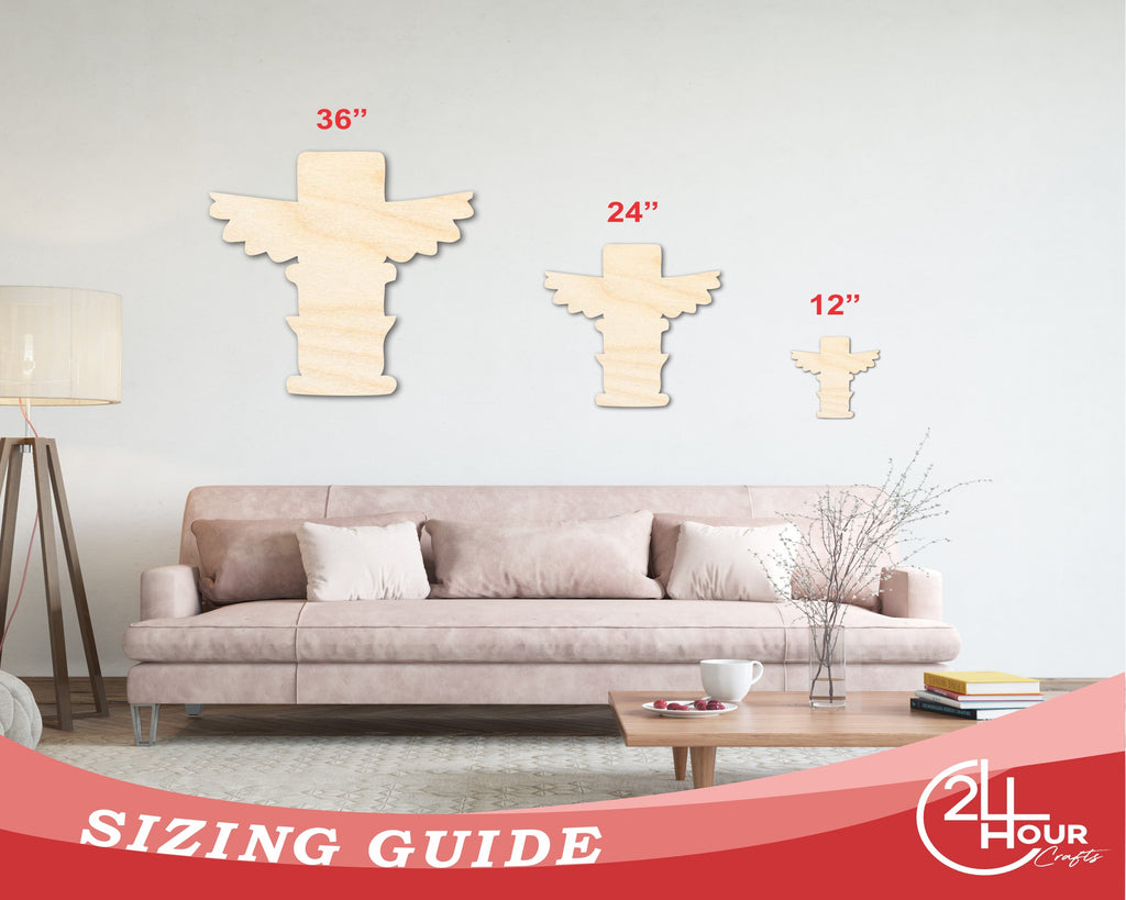 Unfinished Wood Totem Shape | Native American | Craft Cutout | up to 46" DIY