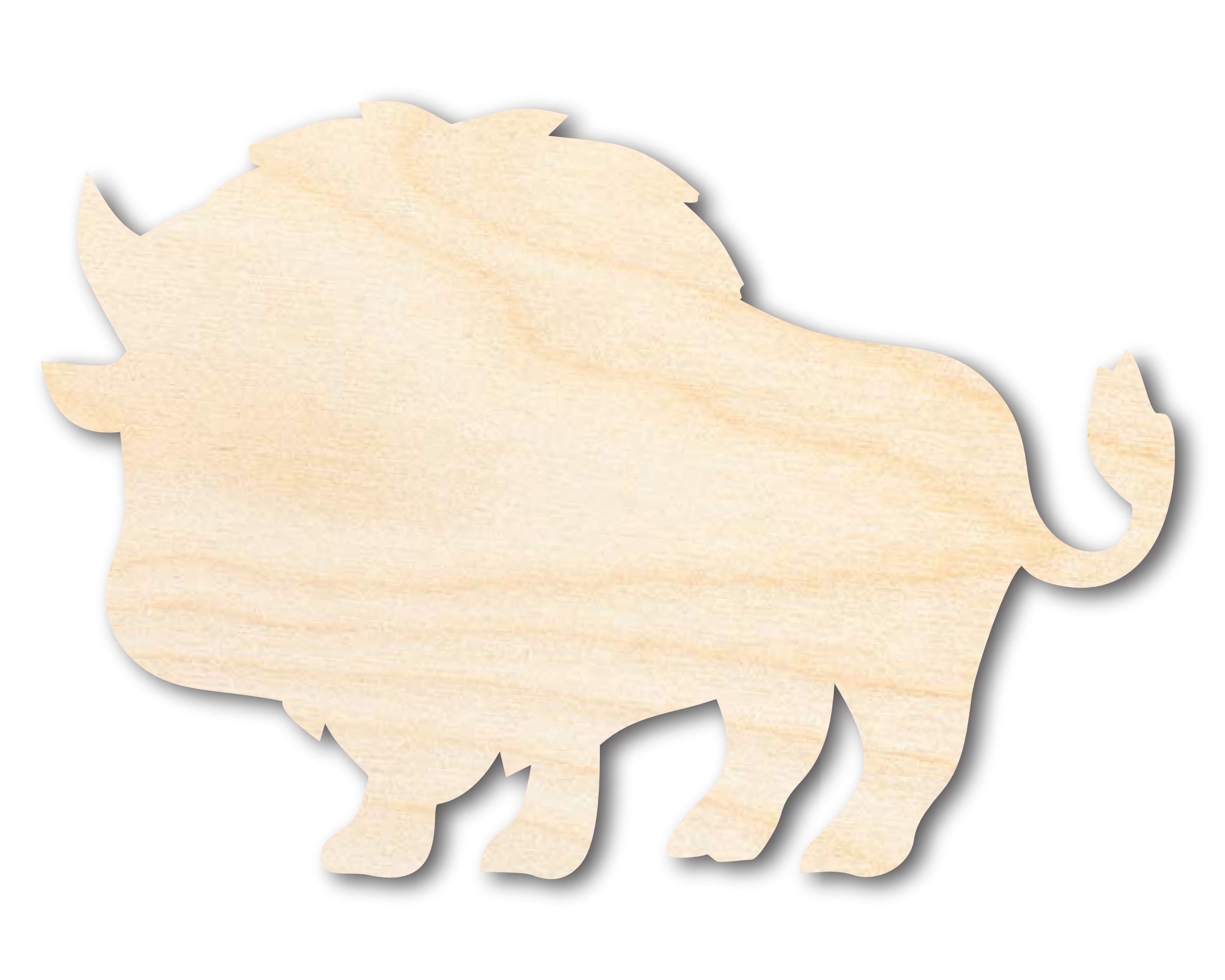 Unfinished Wood Cute Buffalo Shape | Craft Cutout | up to 46" DIY
