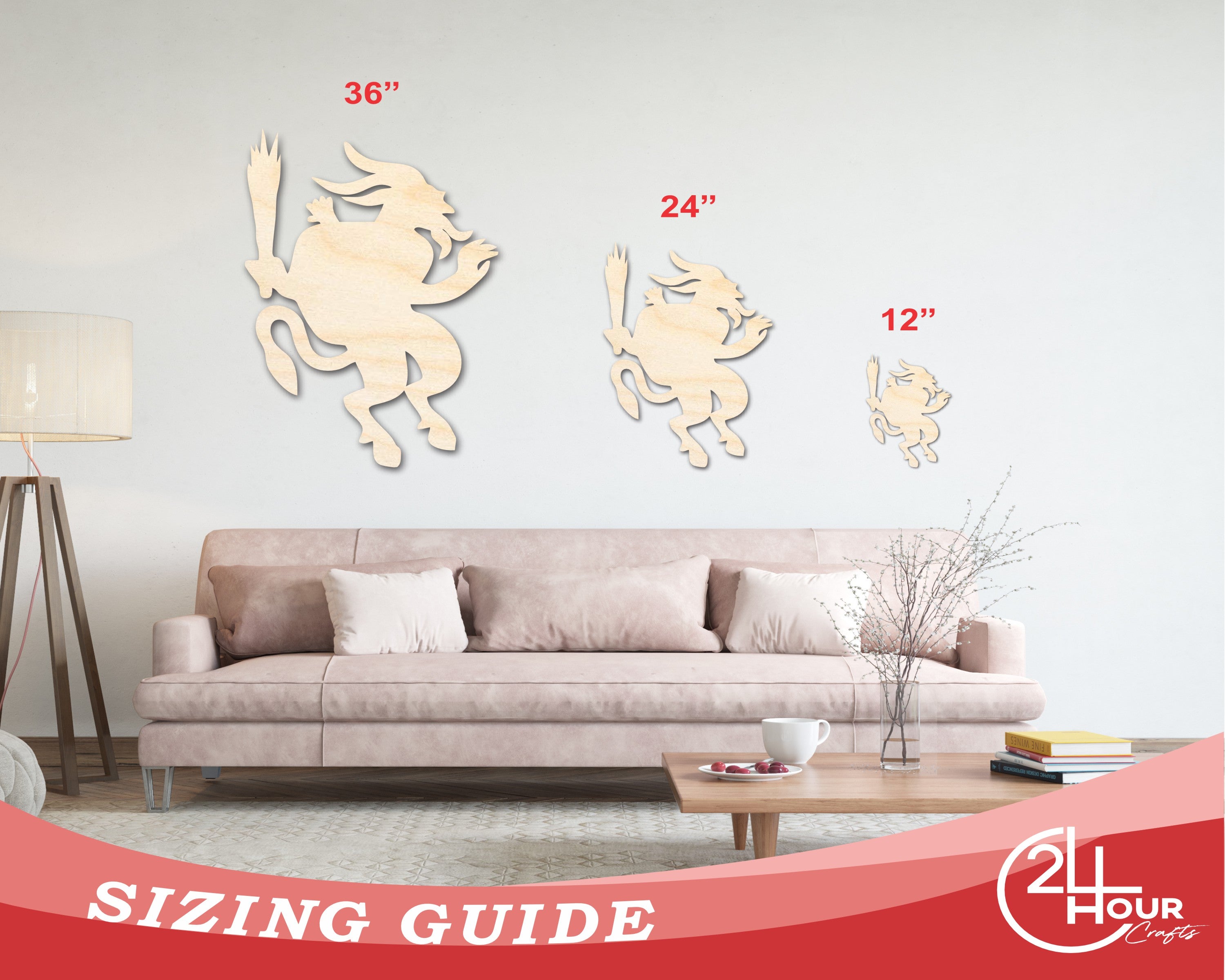 Unfinished Wood Krampus Shape | Craft Cutout | up to 46" DIY