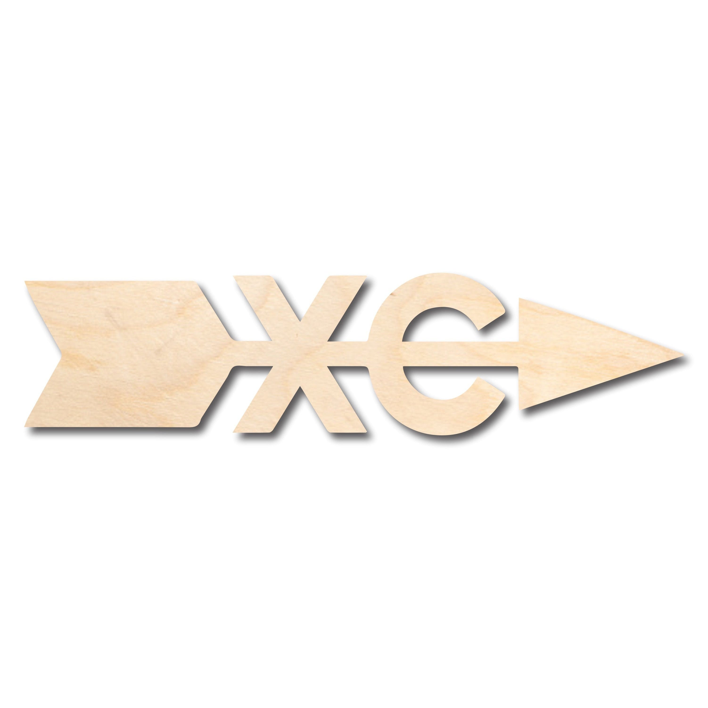 Unfinished Wood Cross Country XC Shape - Craft - up to 46" DIY