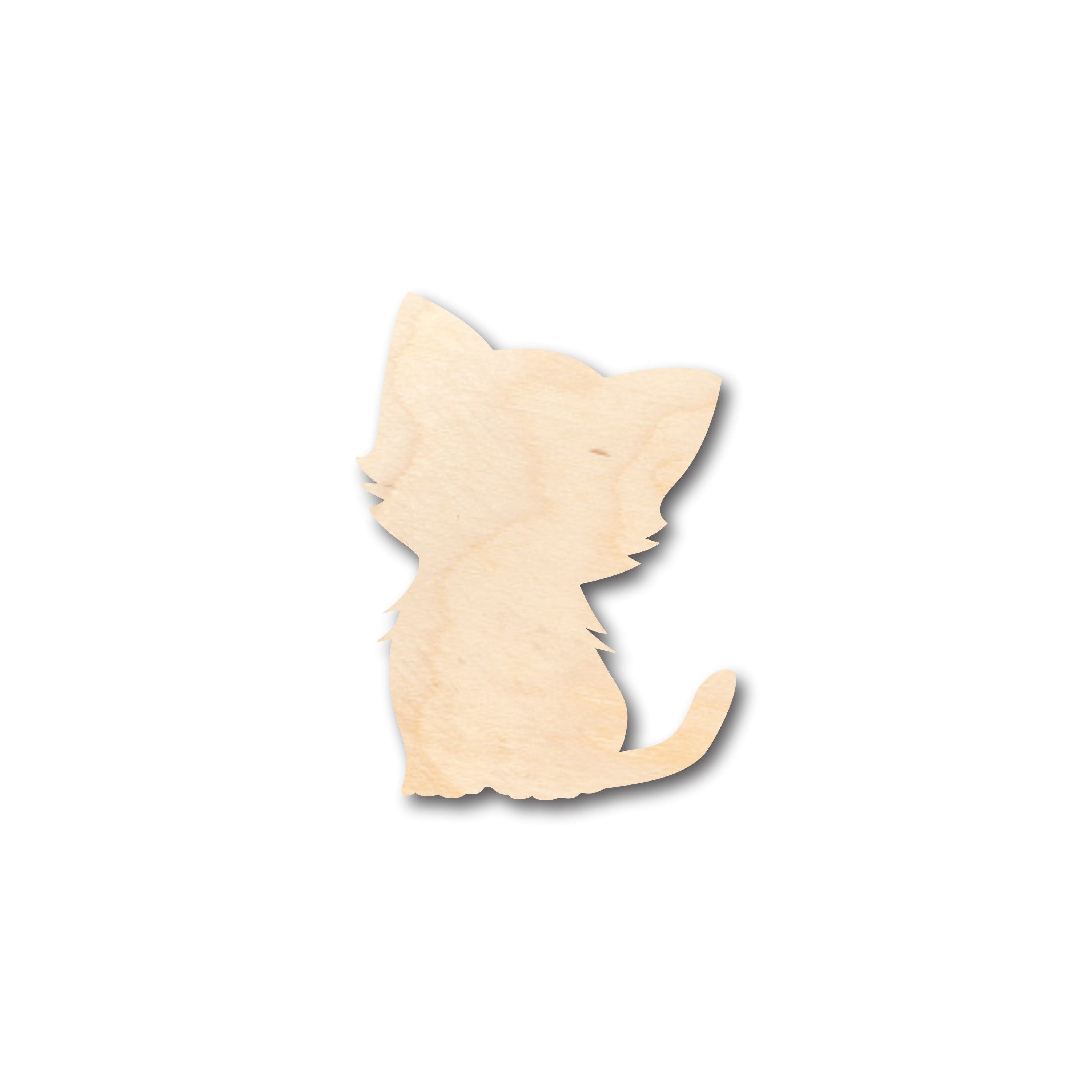 Unfinished Wood Cute Cat Shape - Craft - up to 46" DIY