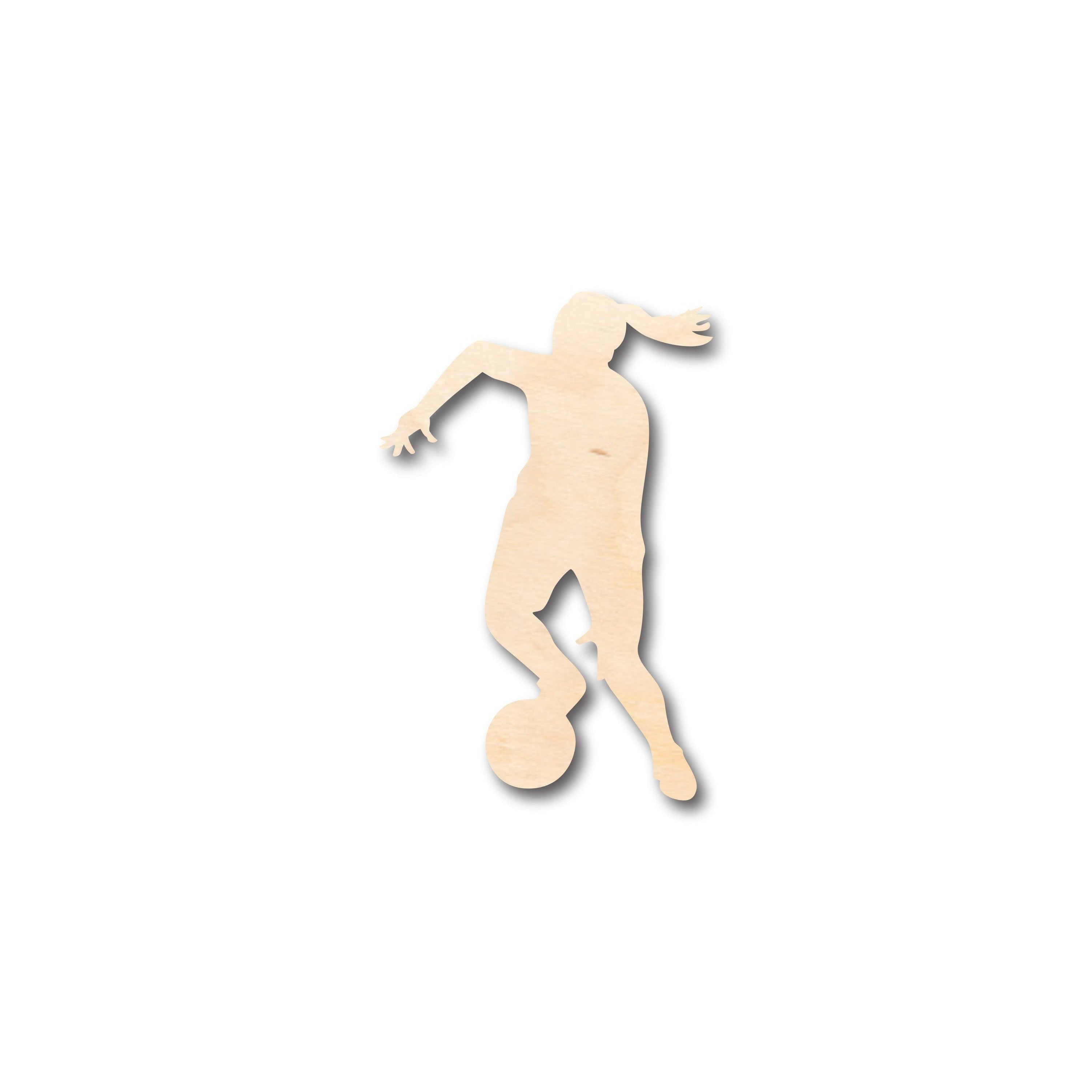 Unfinished Wood Girl Soccer Shape - Craft - up to 46" DIY