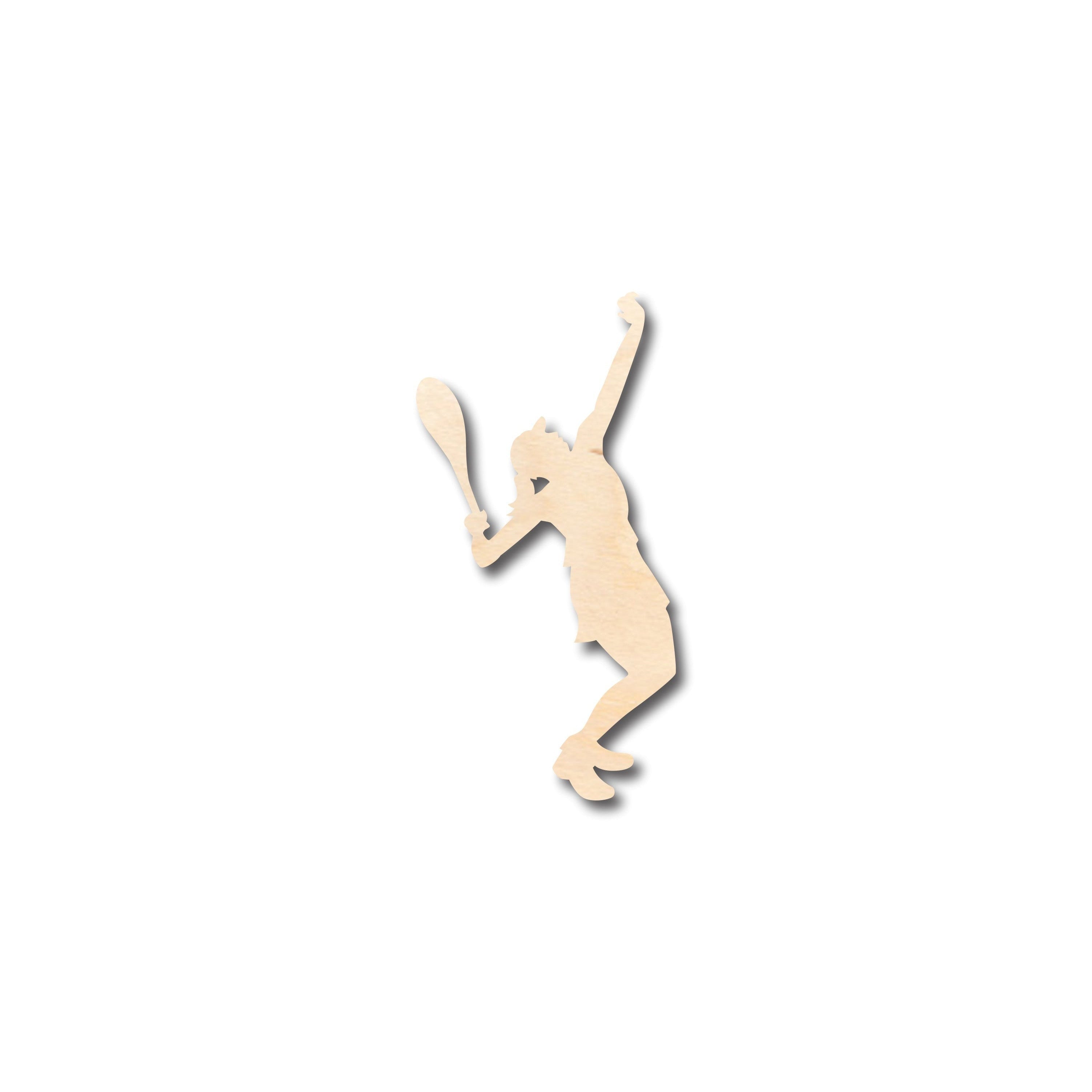 Unfinished Wood Girl Tennis Serve Shape - Craft - up to 46" DIY