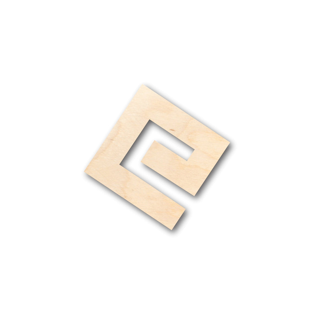 Unfinished Wood Greek Key Symbol Shape - Craft - up to 46" DIY