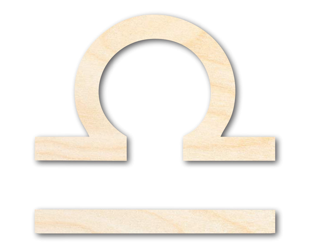 Unfinished Wood Libra Sign Shape - Zodiac Craft - up to 46"