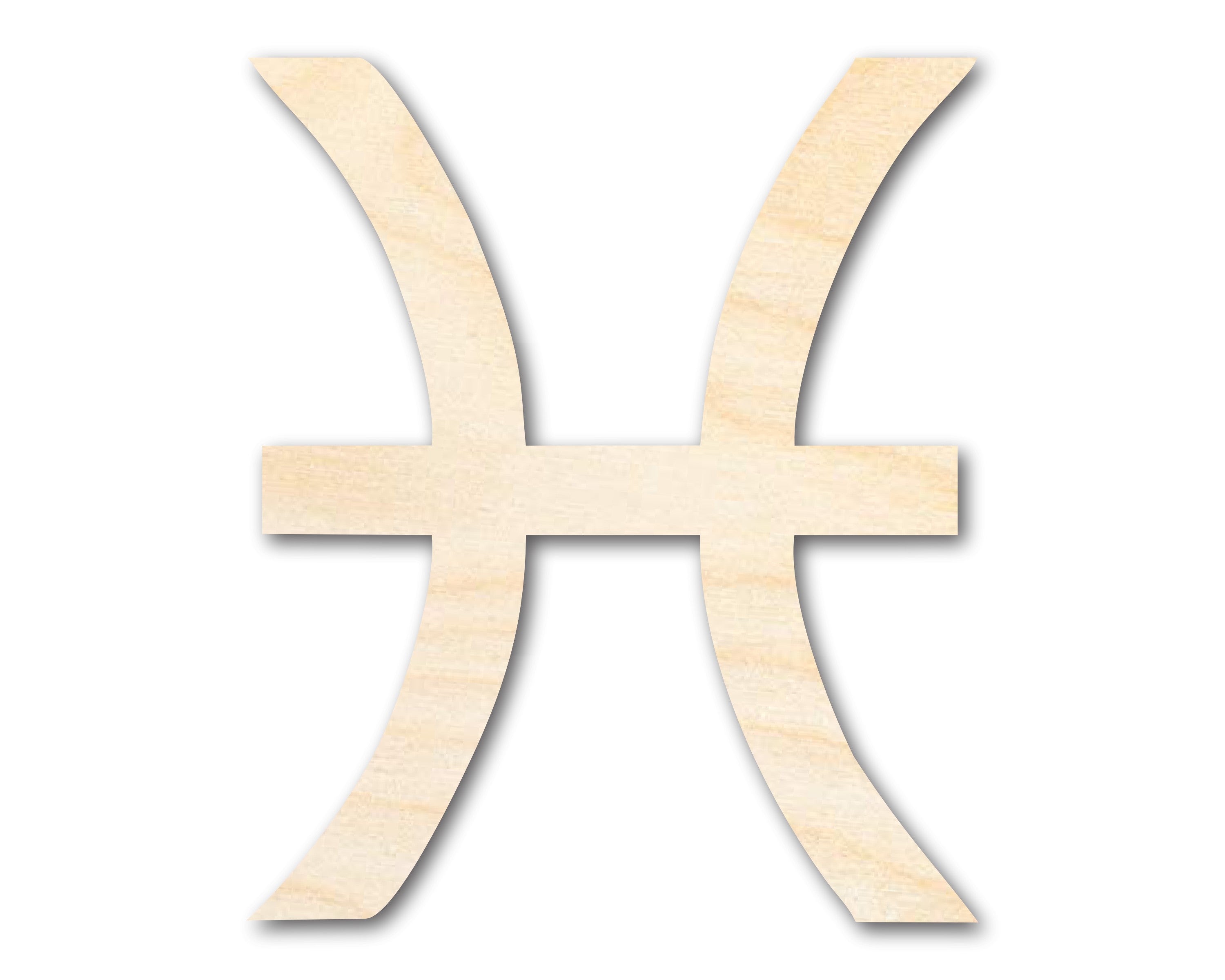Unfinished Wood Pisces Sign Shape - Zodiac Craft - up to 46"